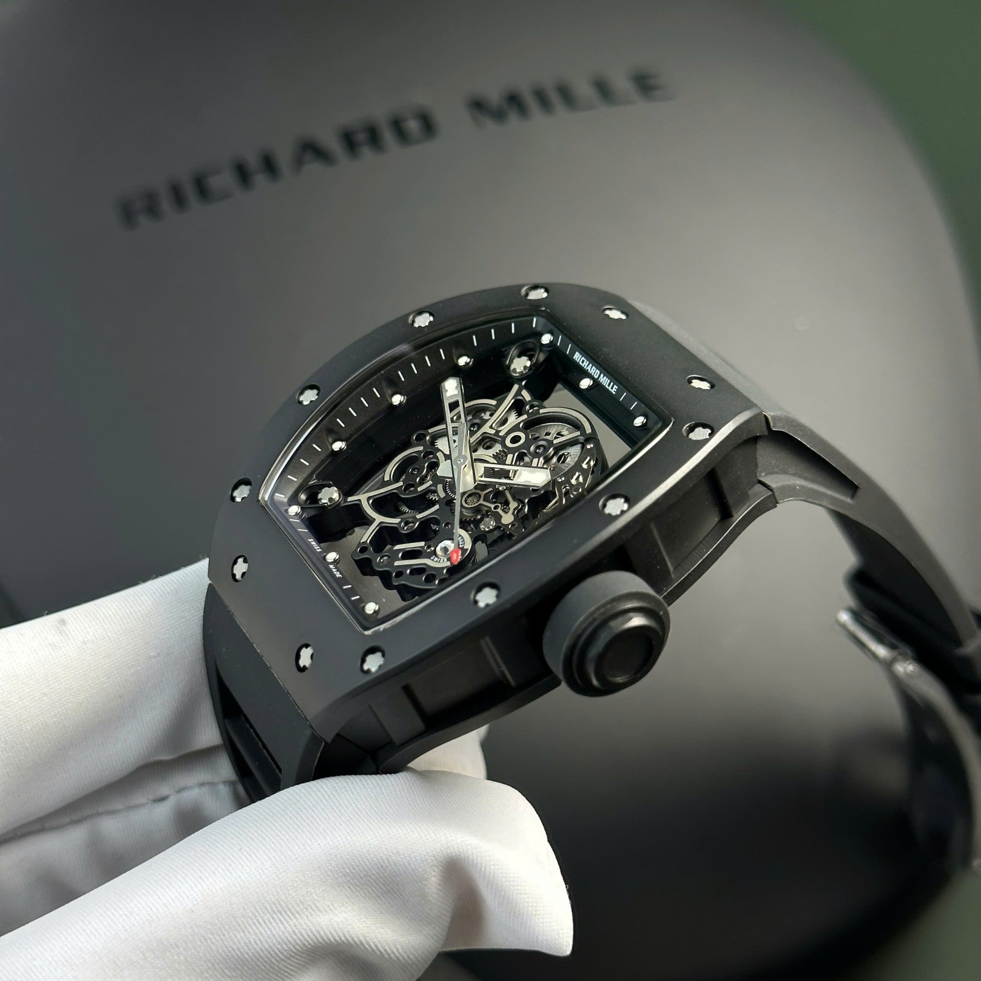 Richard Mille Replica Watch RM055 Black Ceramic Rubber Strap BBR Factory 42,7 49,9mm - Top club