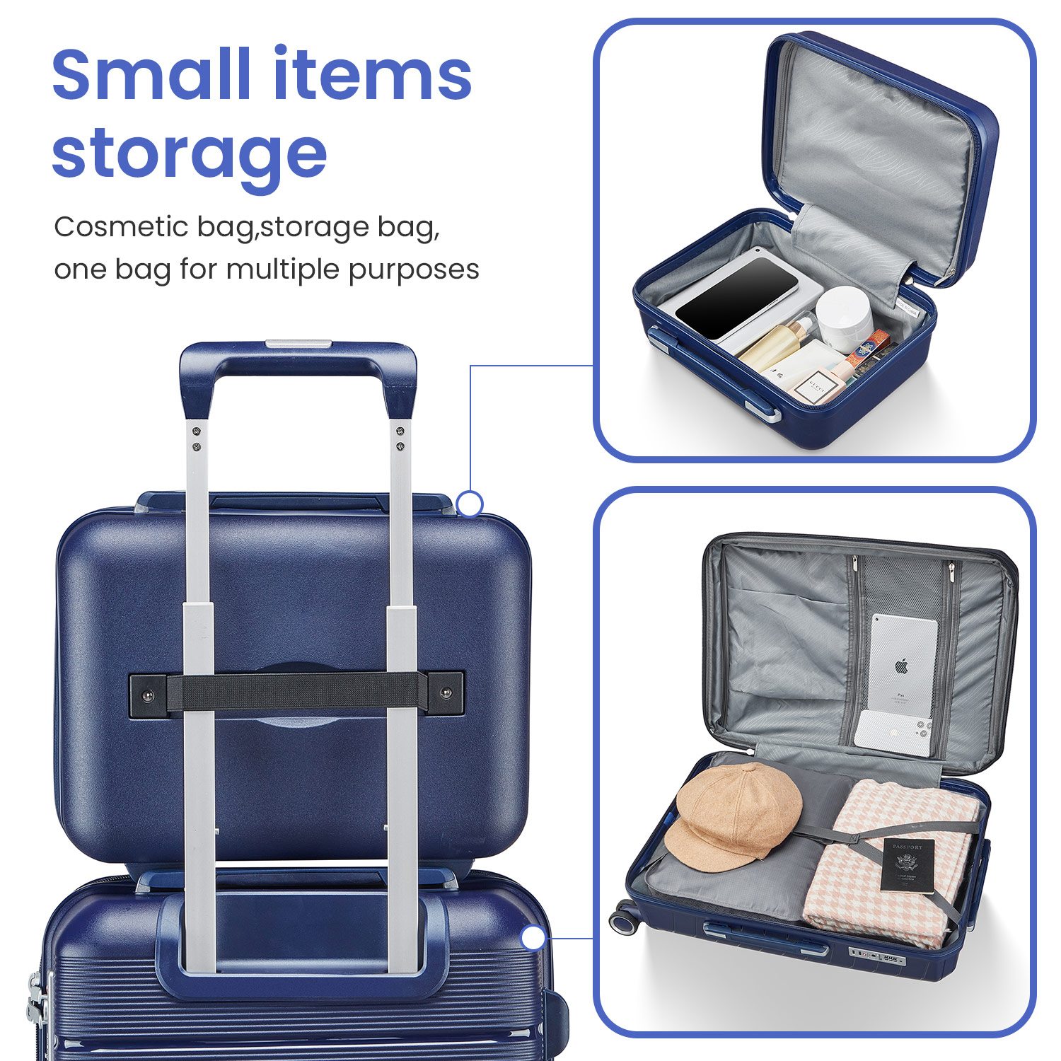 4 Piece Luggage Set, Expandable Lightweight Suitcase Set, PP Materials Travel Luggage with TSA Lock Spinner Wheels, White (14/20/24/28) - Image 35