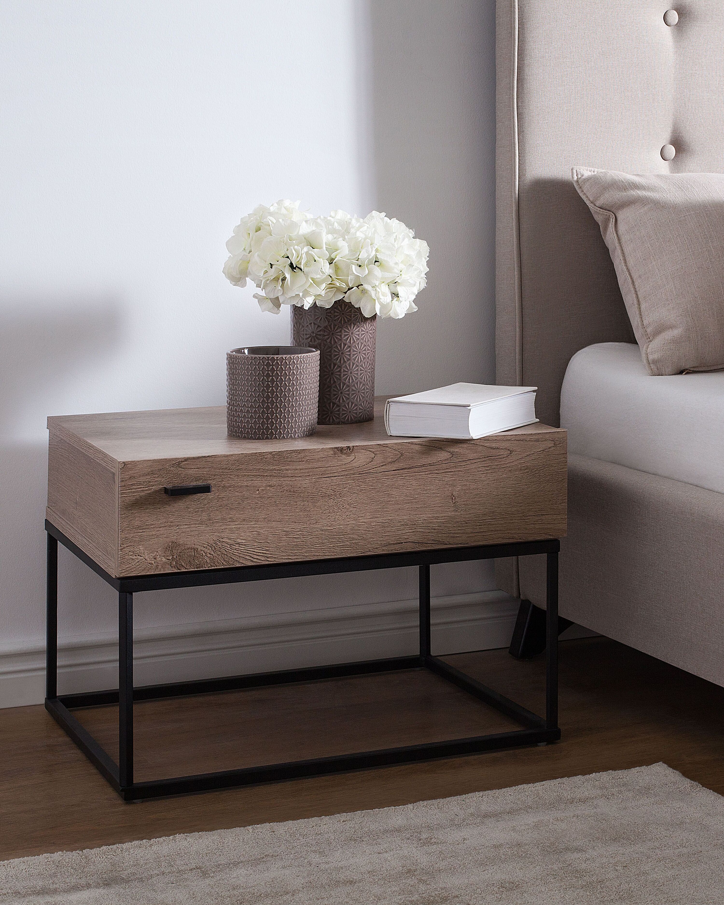 1 Drawer Bedside Table CAIRO Taupe