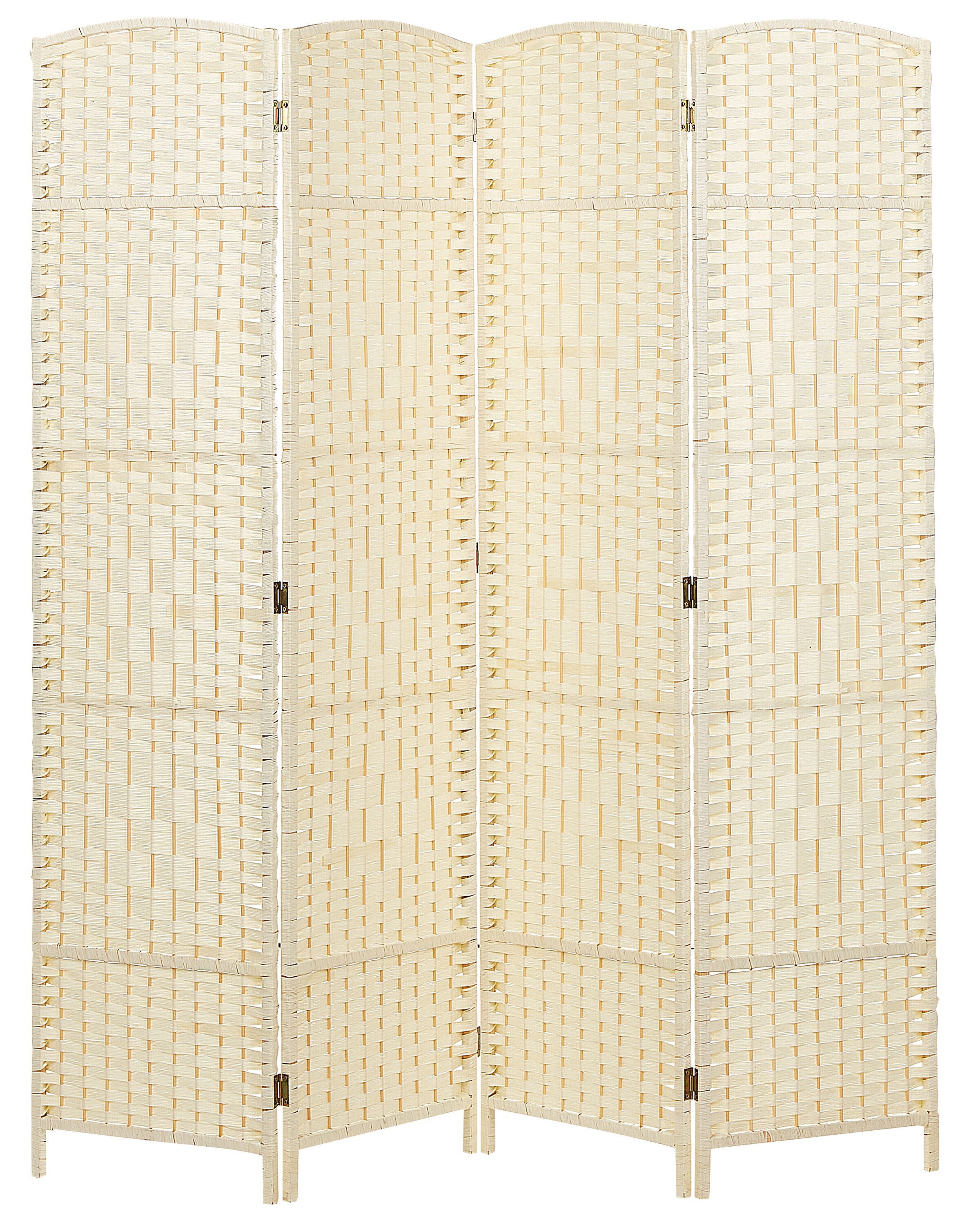 4 Panel Room Divider LAPPAGO Light Beige 163 cm 170 cm