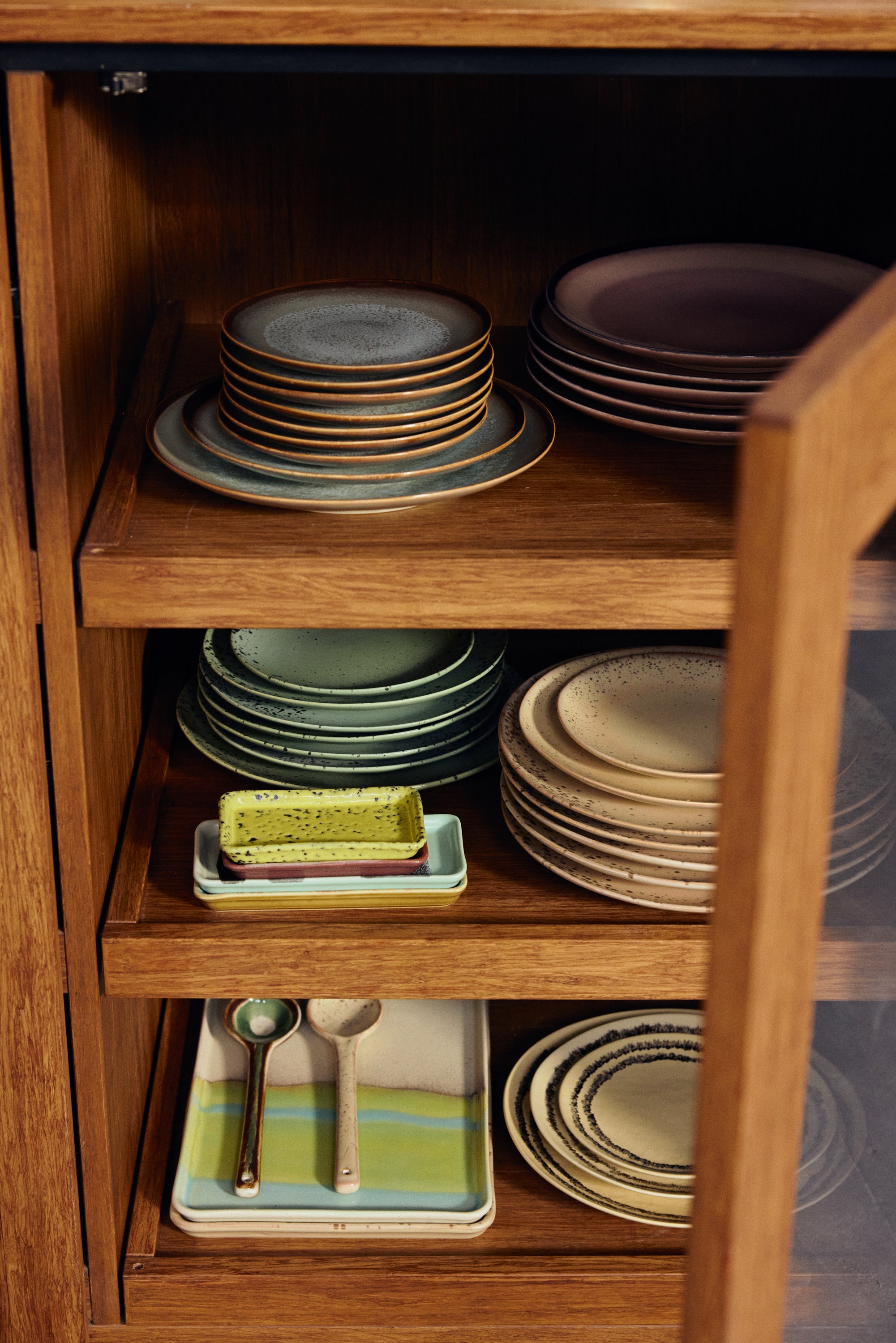 HKliving 70's Ceramics Bord Ø 22 cm - Set van 2 - Contrast
