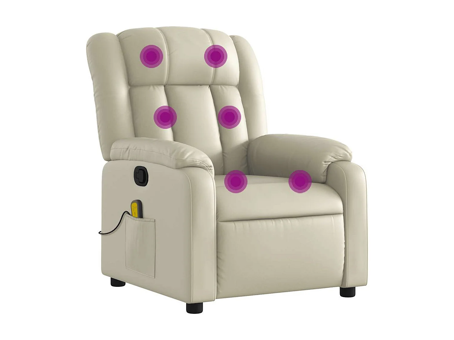 Fauteuil inclinable-Chaise-Fauteuil salon de massage Crème Similicuir SHL2680