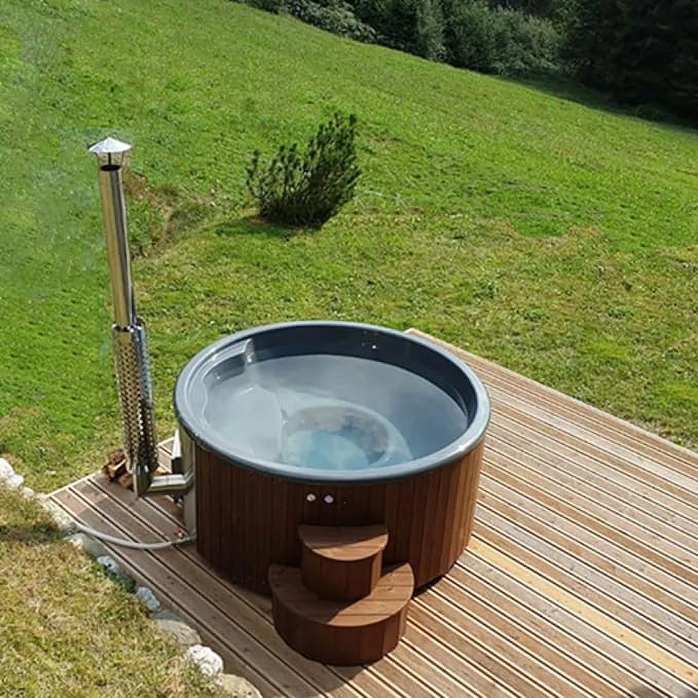 Model S4N Wood-Fired Hot Tub Soak-Series Home Wood-Burning Hot Tub, Natural, Up to 6 Persons, Thermo-Spruce - Image 4