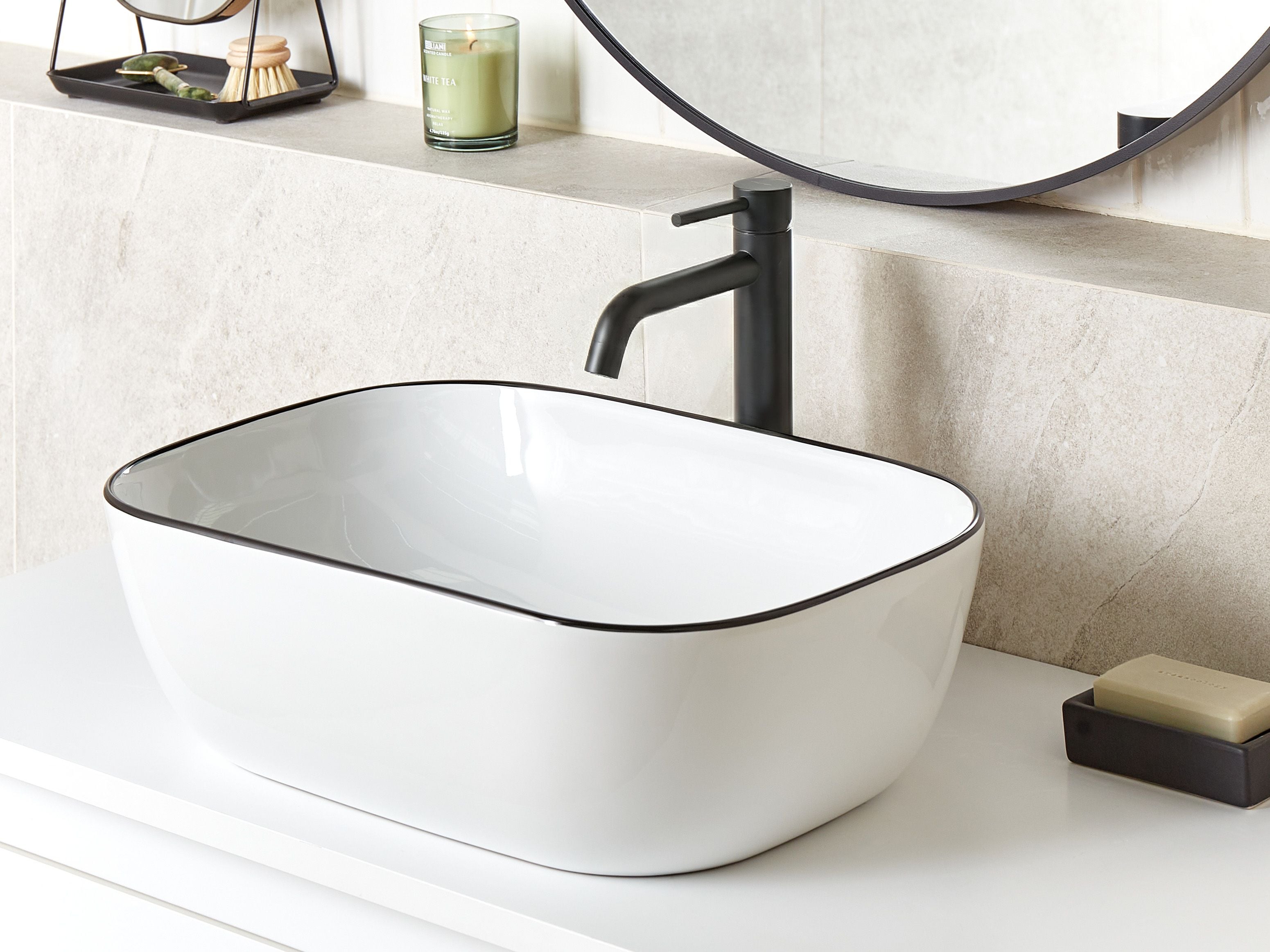 Countertop Basin XERT 460 x 330 mm Ceramic White