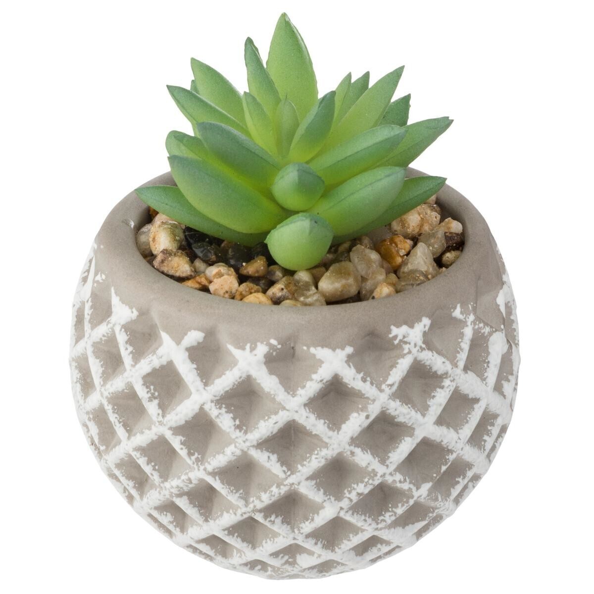 Artificial succulent Cement pot, H.9 cm