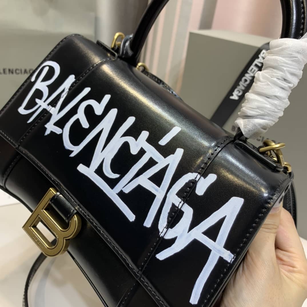 Balenciaga Hourglass Leather Top Handle Replica Bag - Replicaclubs
