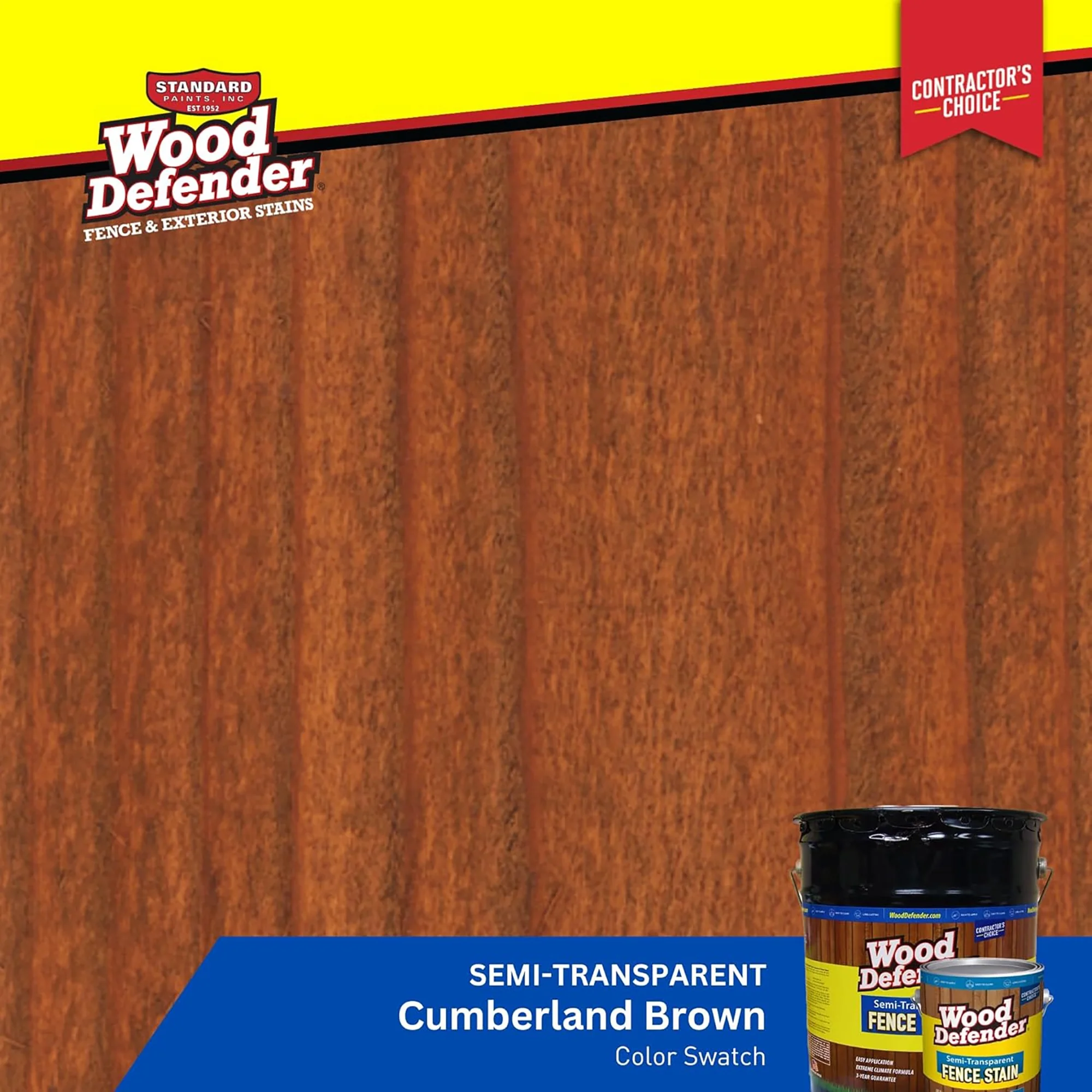 Wood Defender Semi-transparent Fence Stain CUMBERLAND BROWN 5-gallon