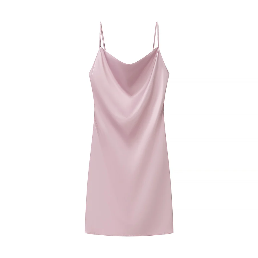 Sexy Satin Multi Color Suspenders Short Dress Spring - AZJHJ