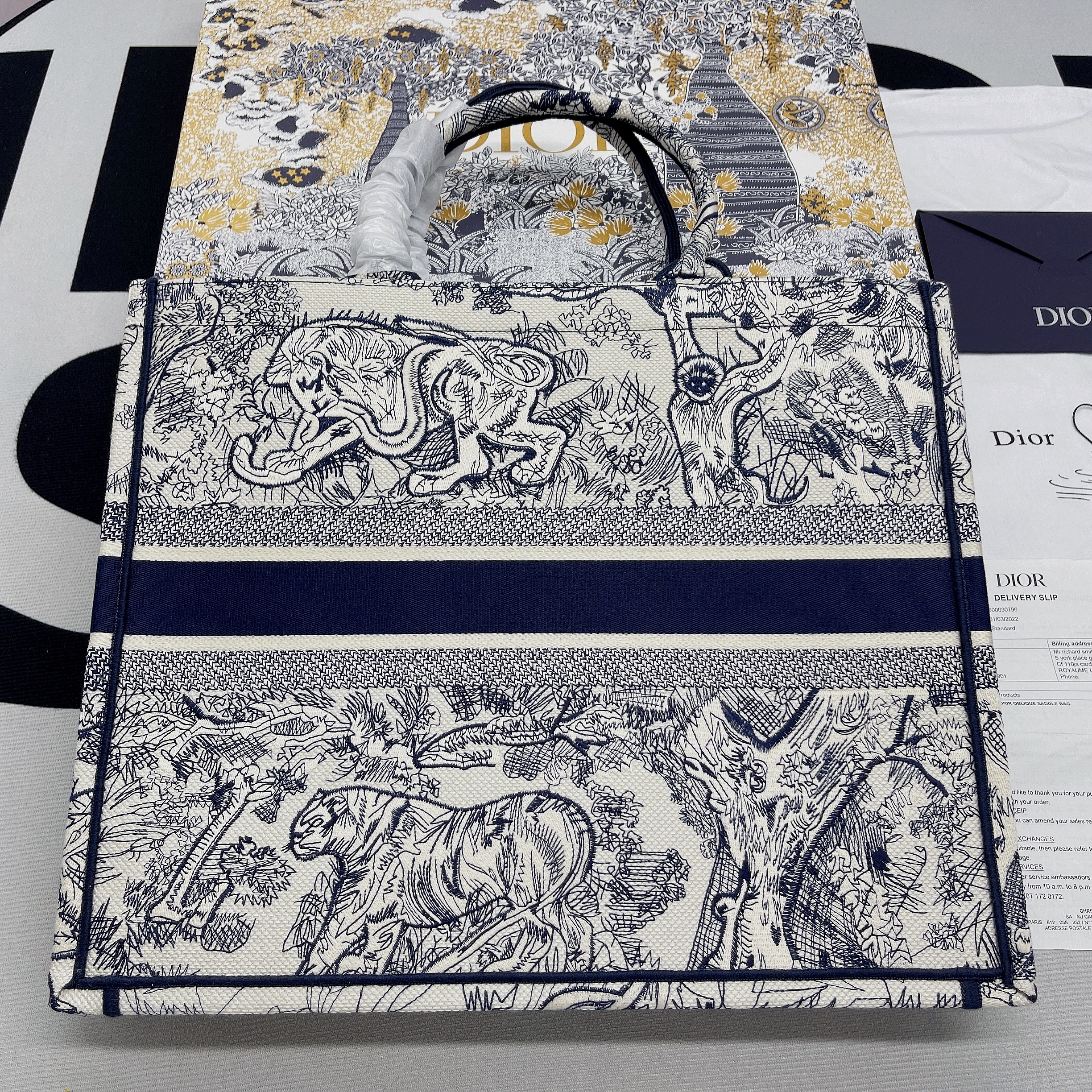 Christian Dior Large Dior Book Tote Blue Multicolor, For Women, Women’s Handbags 16.5in/42cm CD1:1High-quality replica