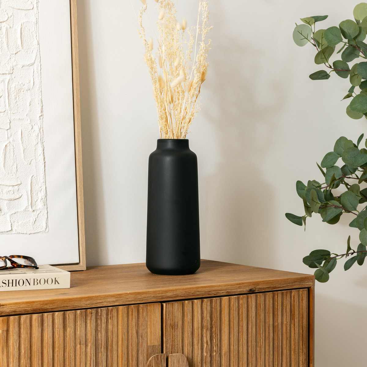 Ceramic vase "Tila" Black, H.30 cm