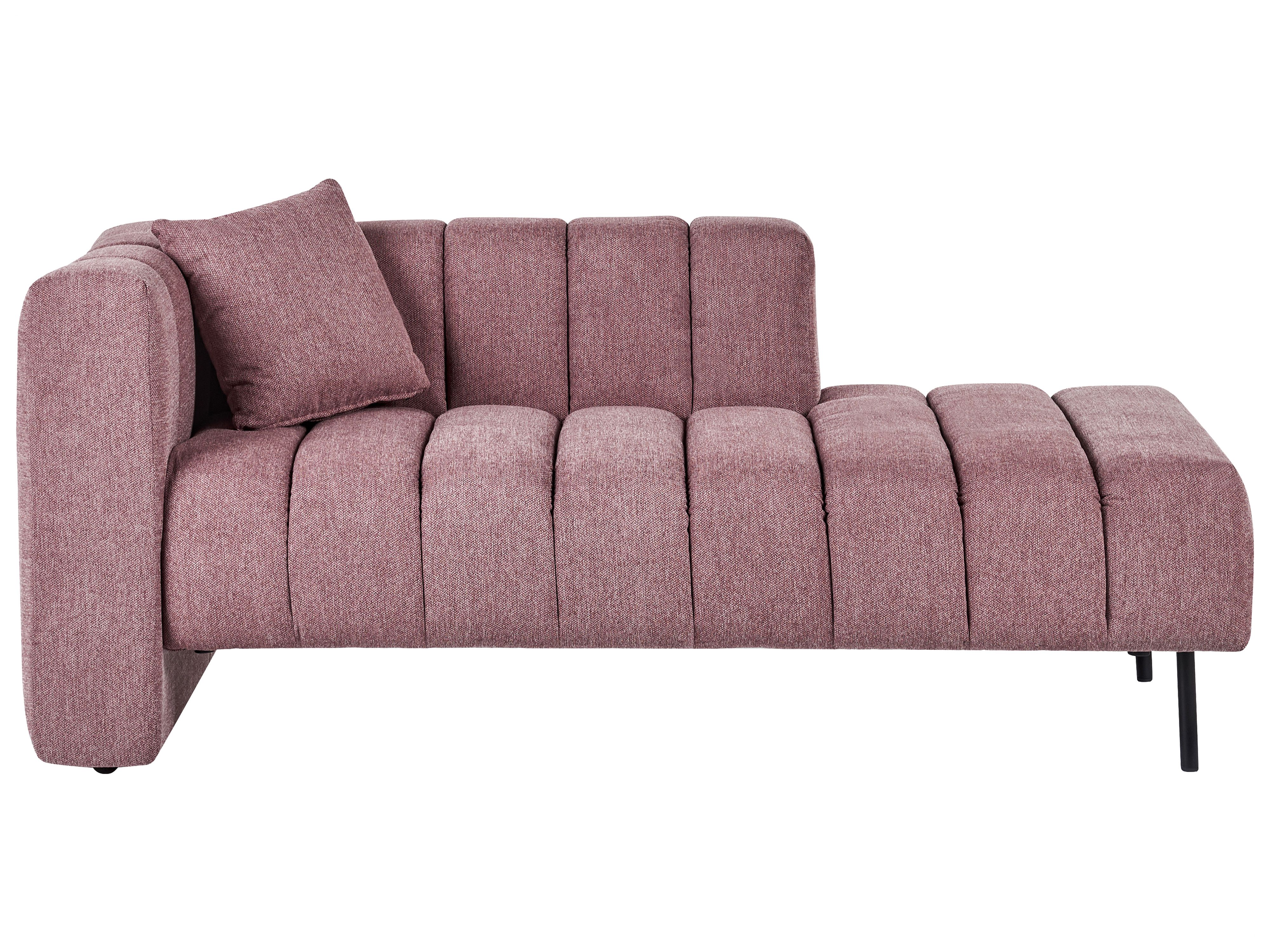 Left-Hand Chaise Lounge LANNILS Fabric Pink