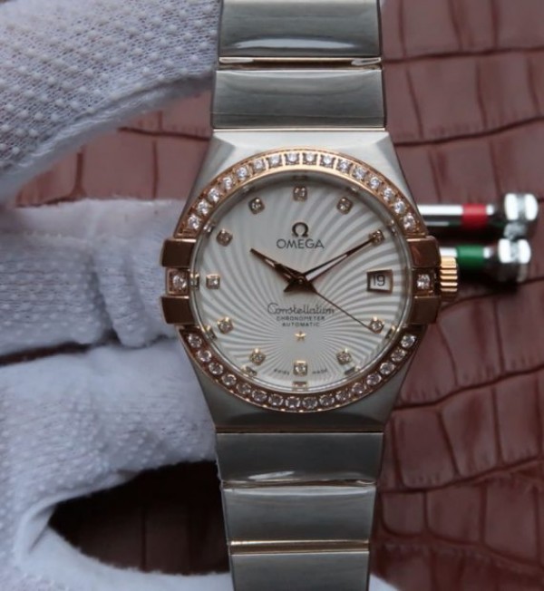 Replica Omega V6 Constellation 123.20.35 SS White Textured Dial - Elite Watch Atelier