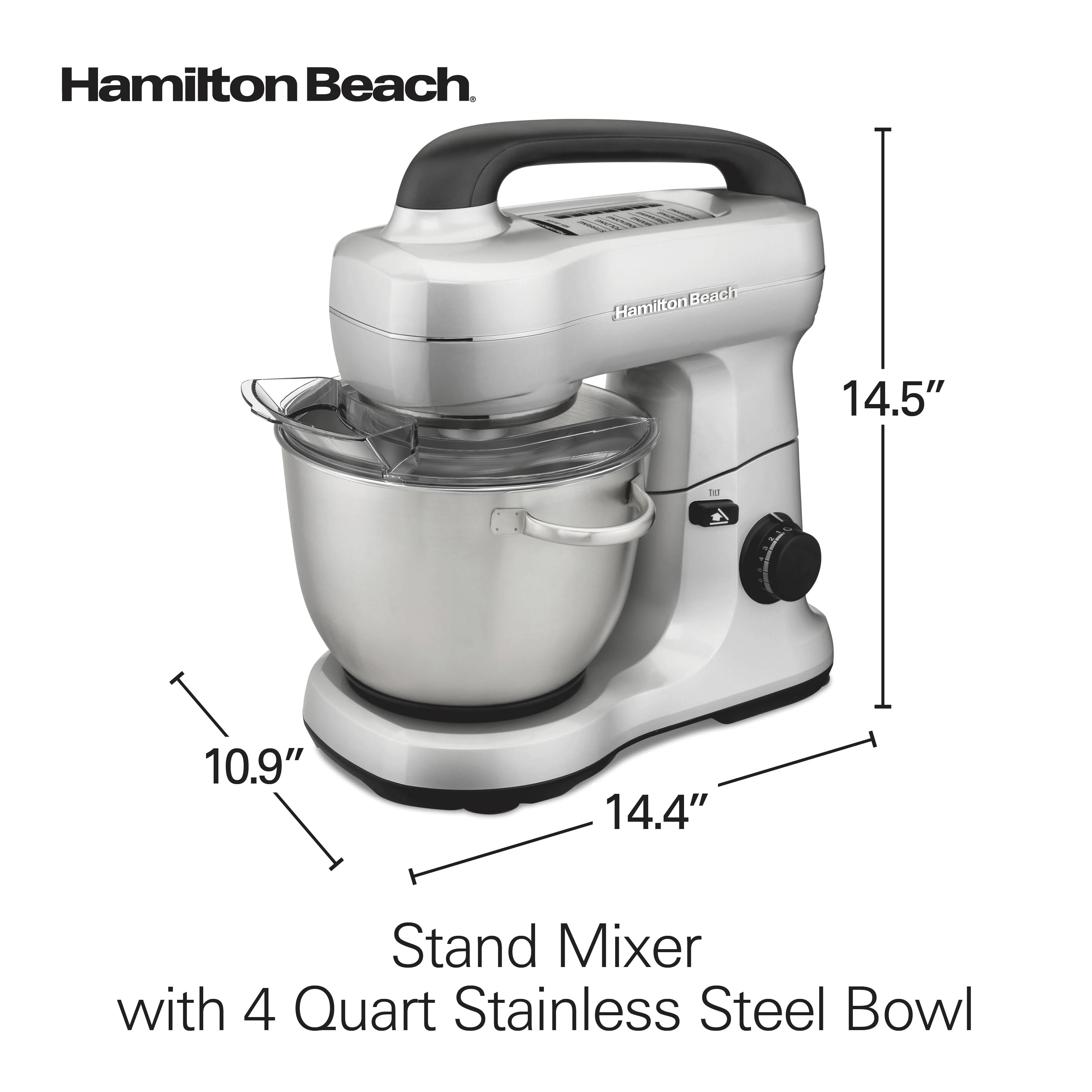 Hamilton Beach 4 Quart Stand Mixer for Kitchen, 7 Speeds, Tilt-Head, Dough Hook, Whisk & Flat Beater, Black - Image 53