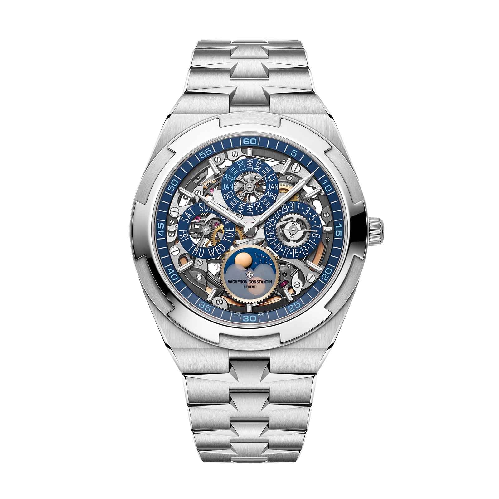 Fake Vacheron Constantin Replica Watch Overseas perpetual calendar ultra-thin skeleton Boutique Exclusive 41.5 MM WHITE GOLD 4300V/220G-B946(1:1 replica) - Top club