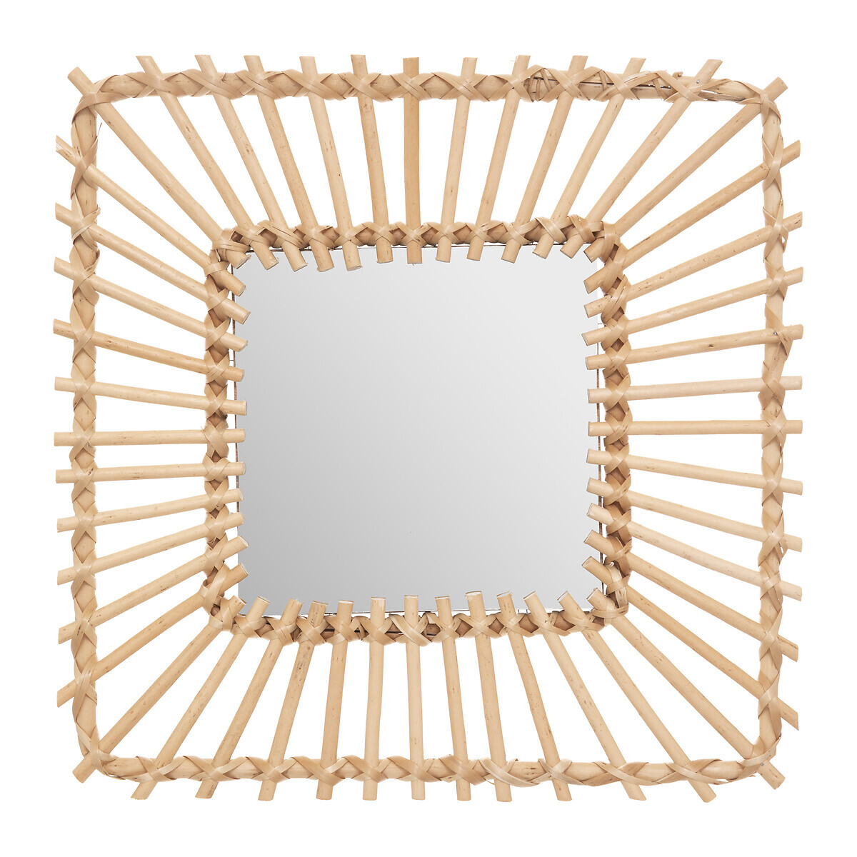 Mirror "Leoni" Rattan, 40x40 cm