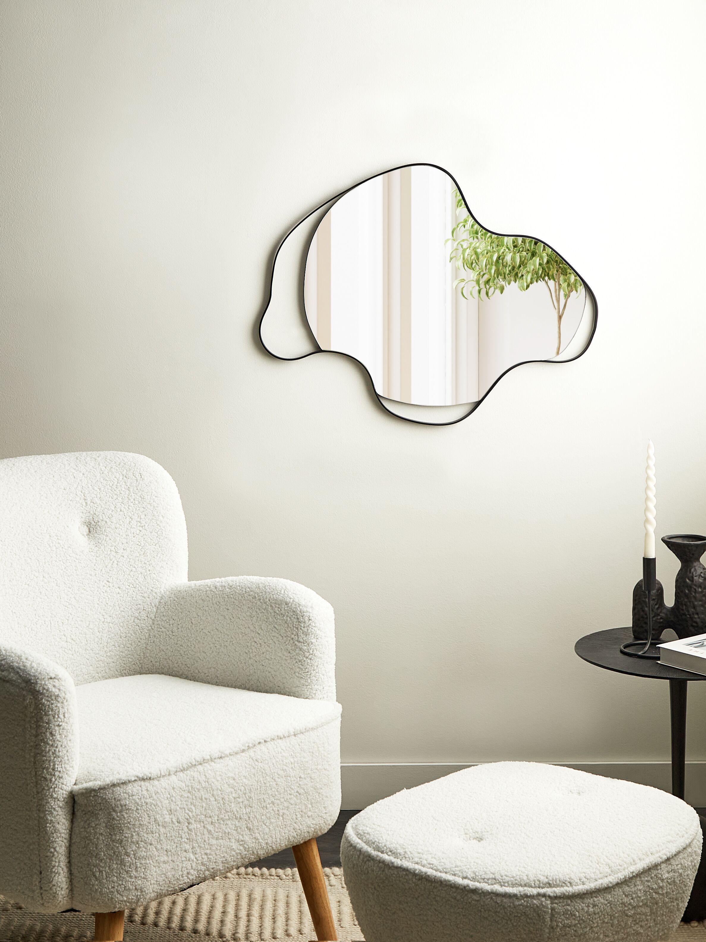 Wall Mirror MELUN 77 cm 59 cm Metal Black