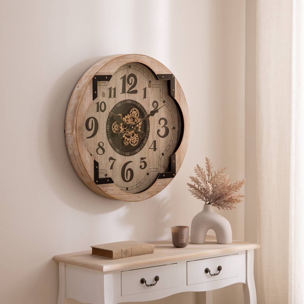 Clock "Mckenzie" Beige, D.63 cm