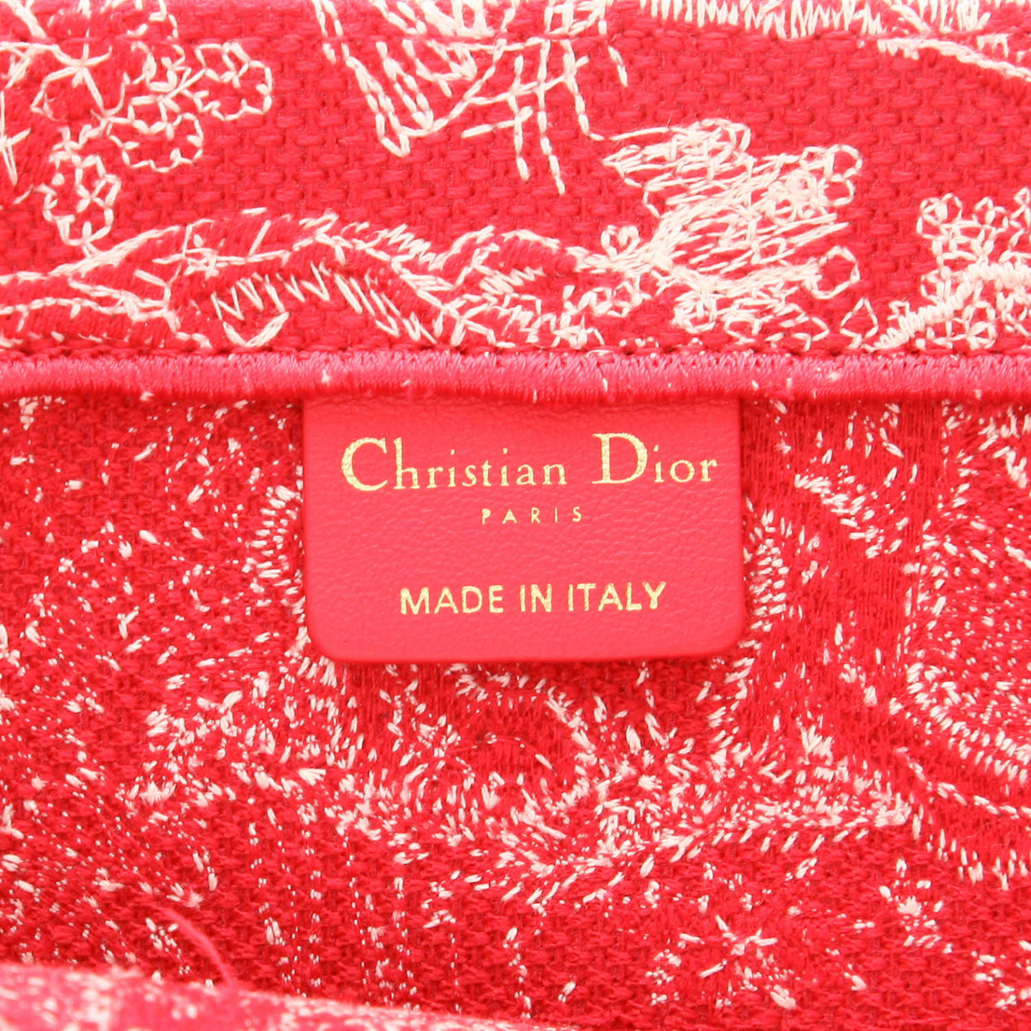 Dior Book Tote shopping bag in red and beige canvas1:1High-quality replica