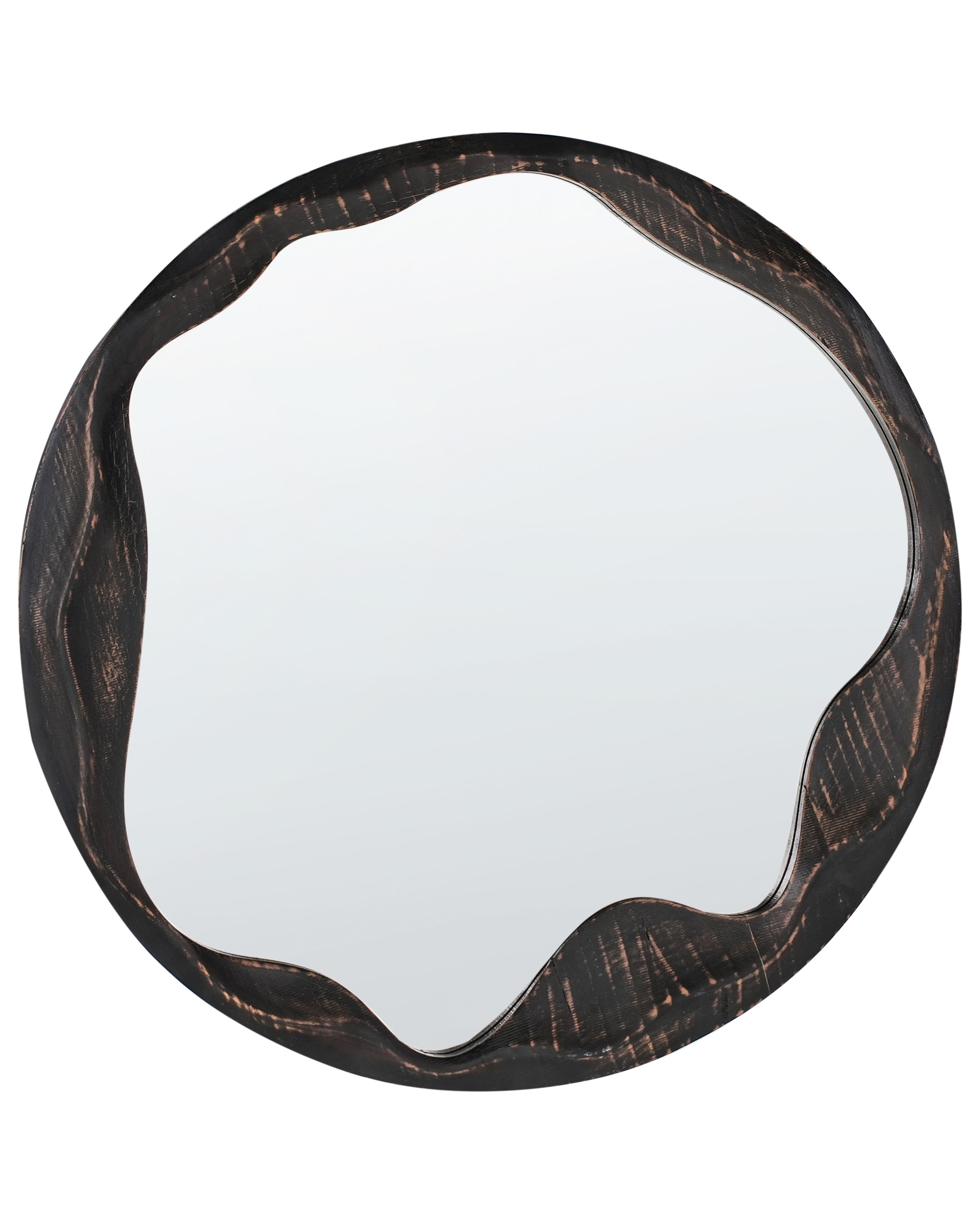 Wall Mirror LANGON 60 cm 60 cm Pine Wood Dark Brown