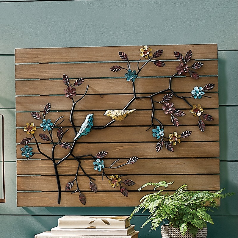 Birds in Tree Wood & Metal Wall Art - MIDNIGHT VELVET CATALOG