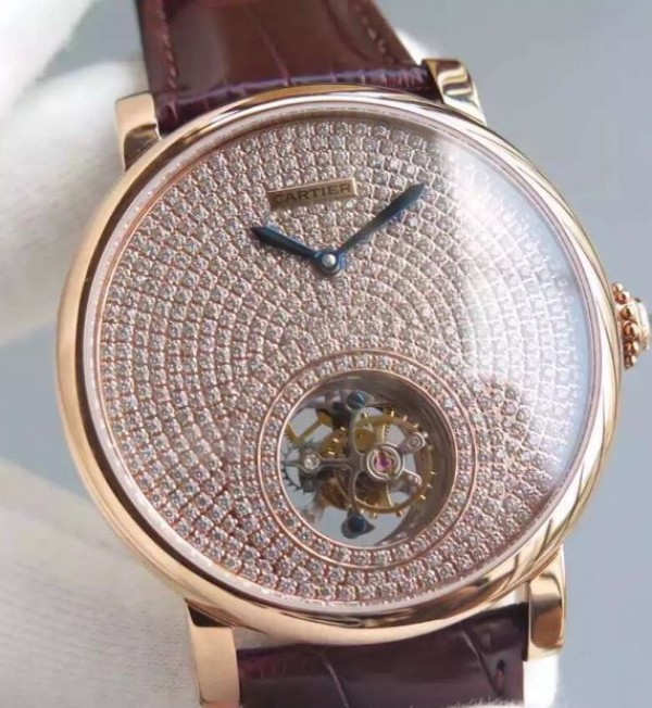Replica Cartier Rotonde De Cartier Tourbillon RG Diamonds Dial - Top club
