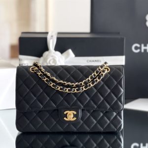 Chanel Classic Medium Blue Lambskin Rainbow Hardware – CB0311:1High-quality replica