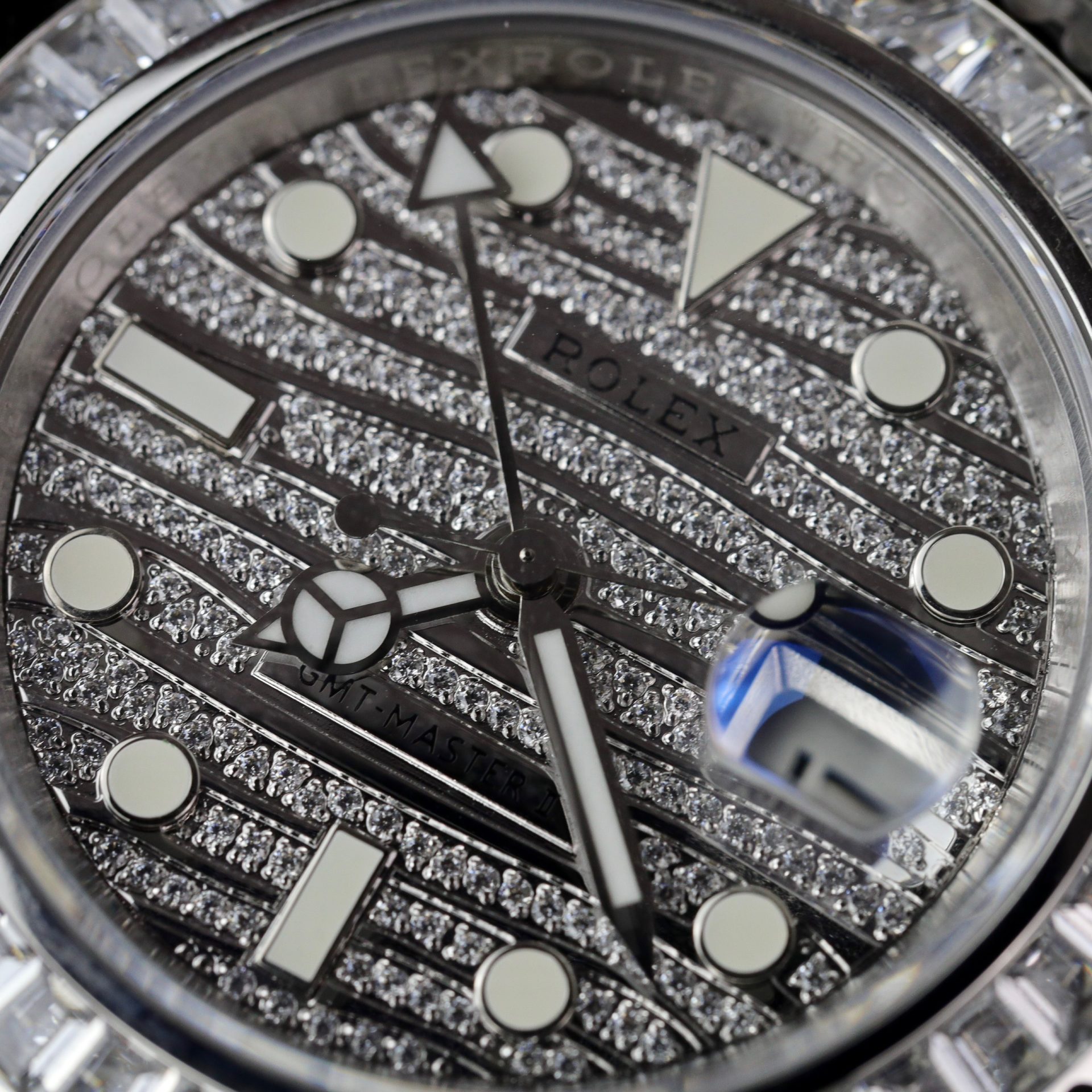 Rolex Replica Watch GMT Master II Custom Full CZ AMG Factory 40mm - Elite Watch Atelier