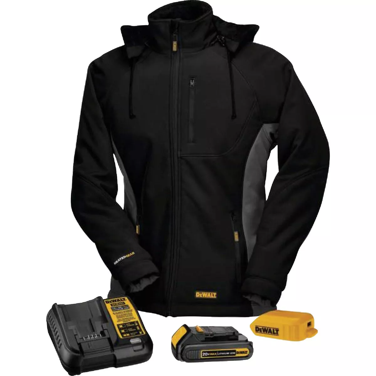 DEWALT Women's Black Soft Shell Heated Coat Kit, L