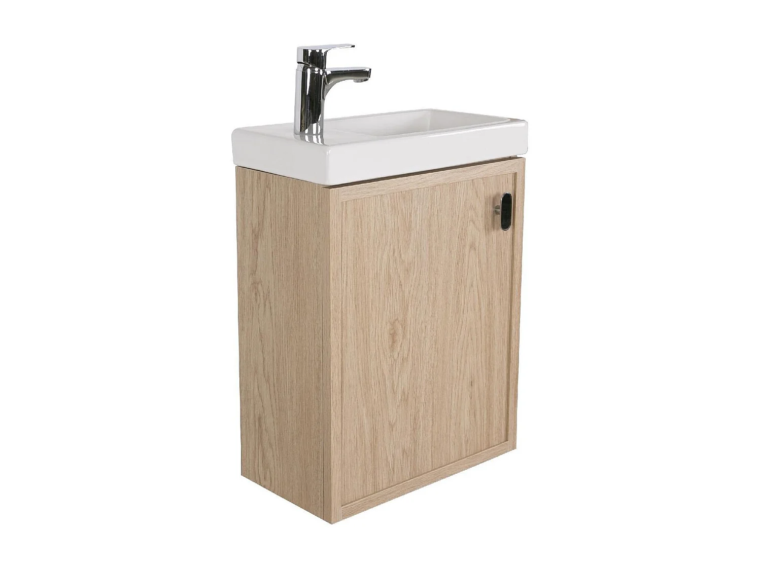 Ensemble meuble lave-mains décor chêne FRAME + robinet