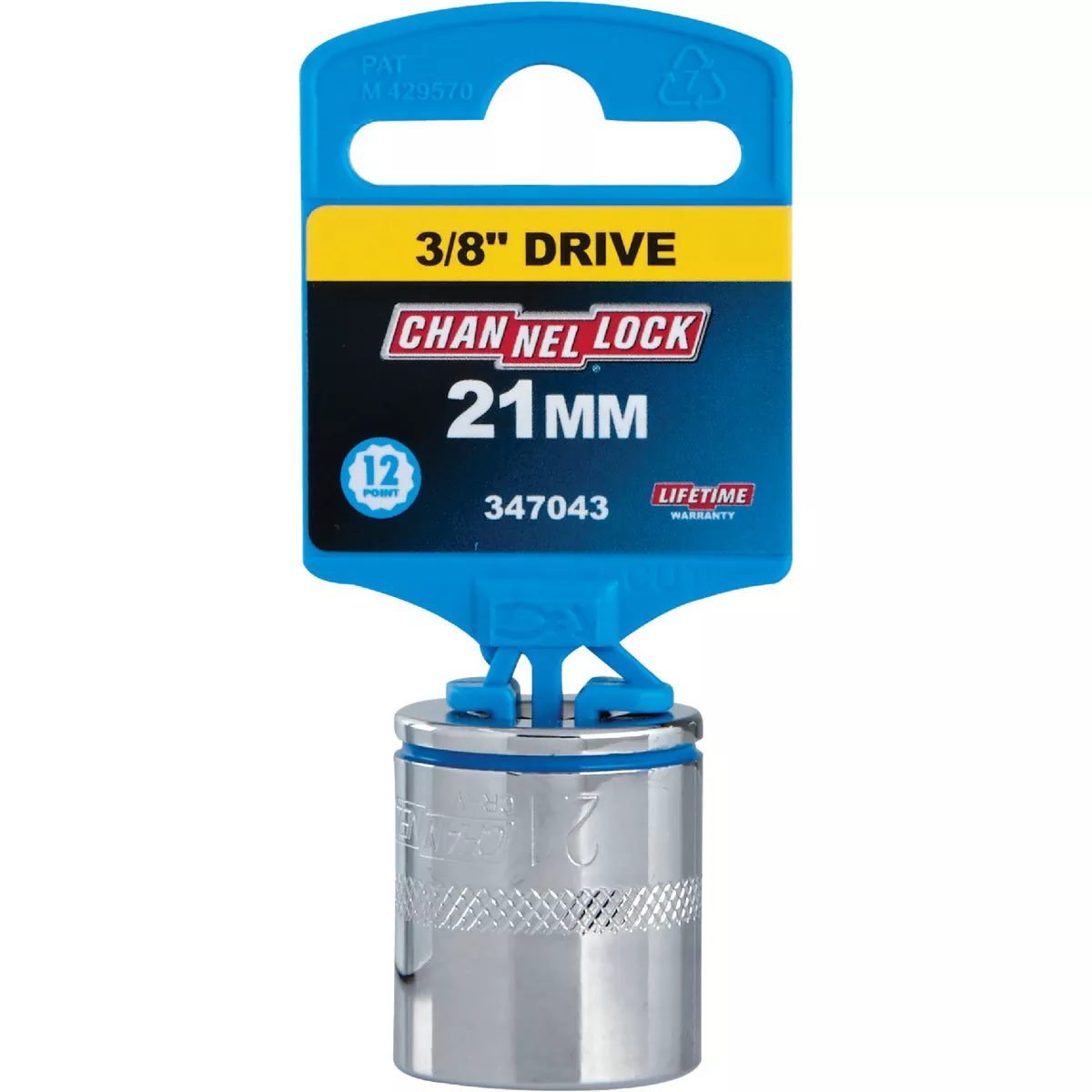 Channellock 3/8 In. Drive 21 mm 12-Point Shallow Metric Socket