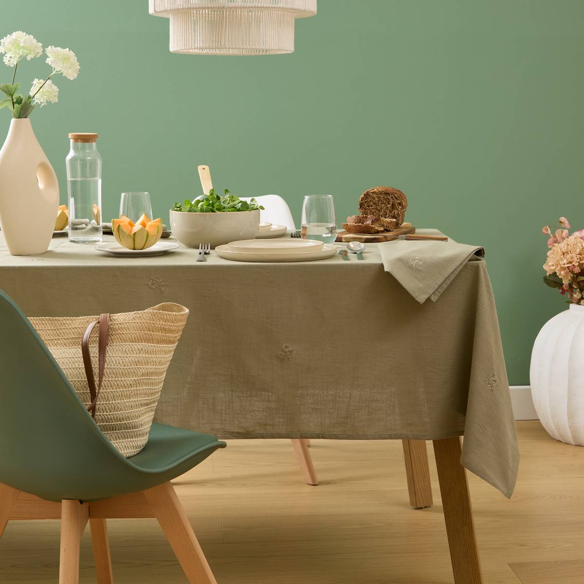 Tablecloth "Joy" 250x150 cm, Khaki Green