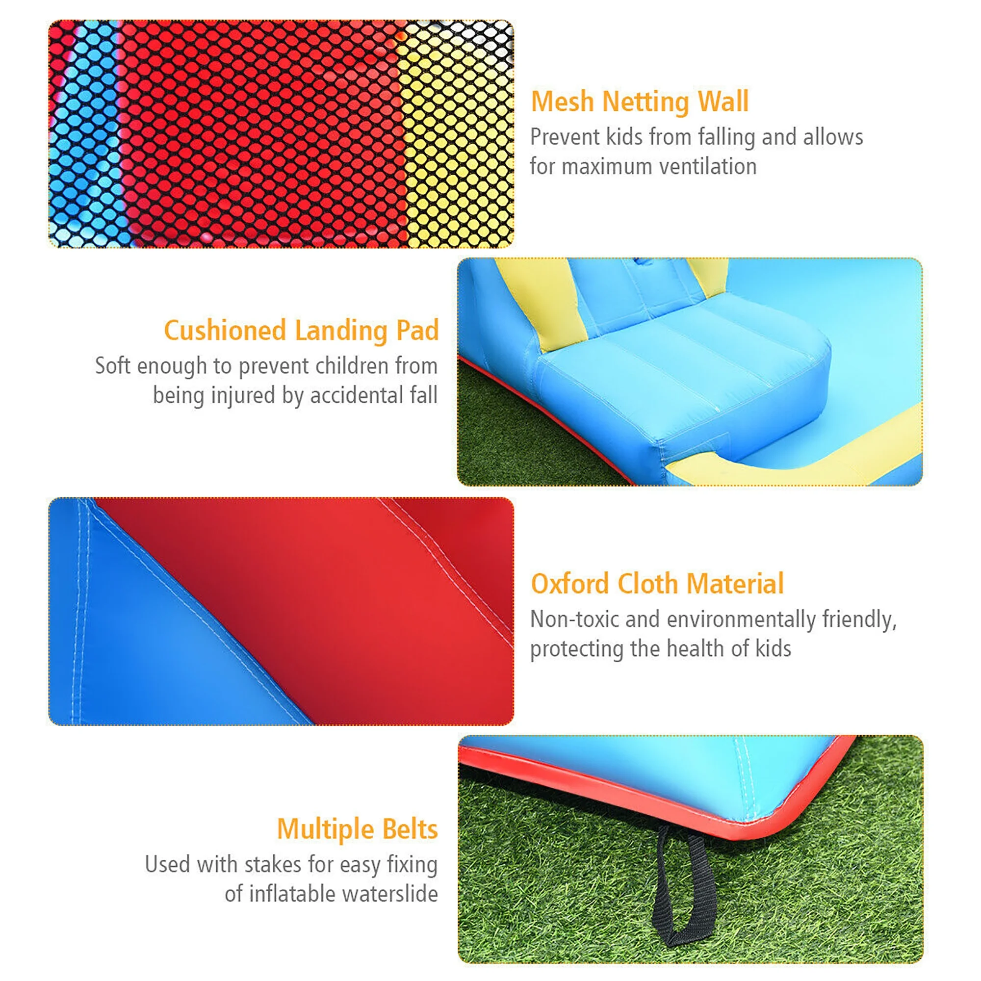 Costway Inflatable Water Slide Crab Dual Slide Bounce House Splash Pool with 950W Blower - Image 8