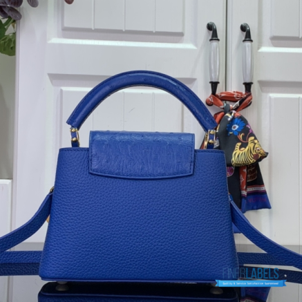 Royal Blue Pebbled Leather Mini Top Handle Handbag1:1High-quality replica