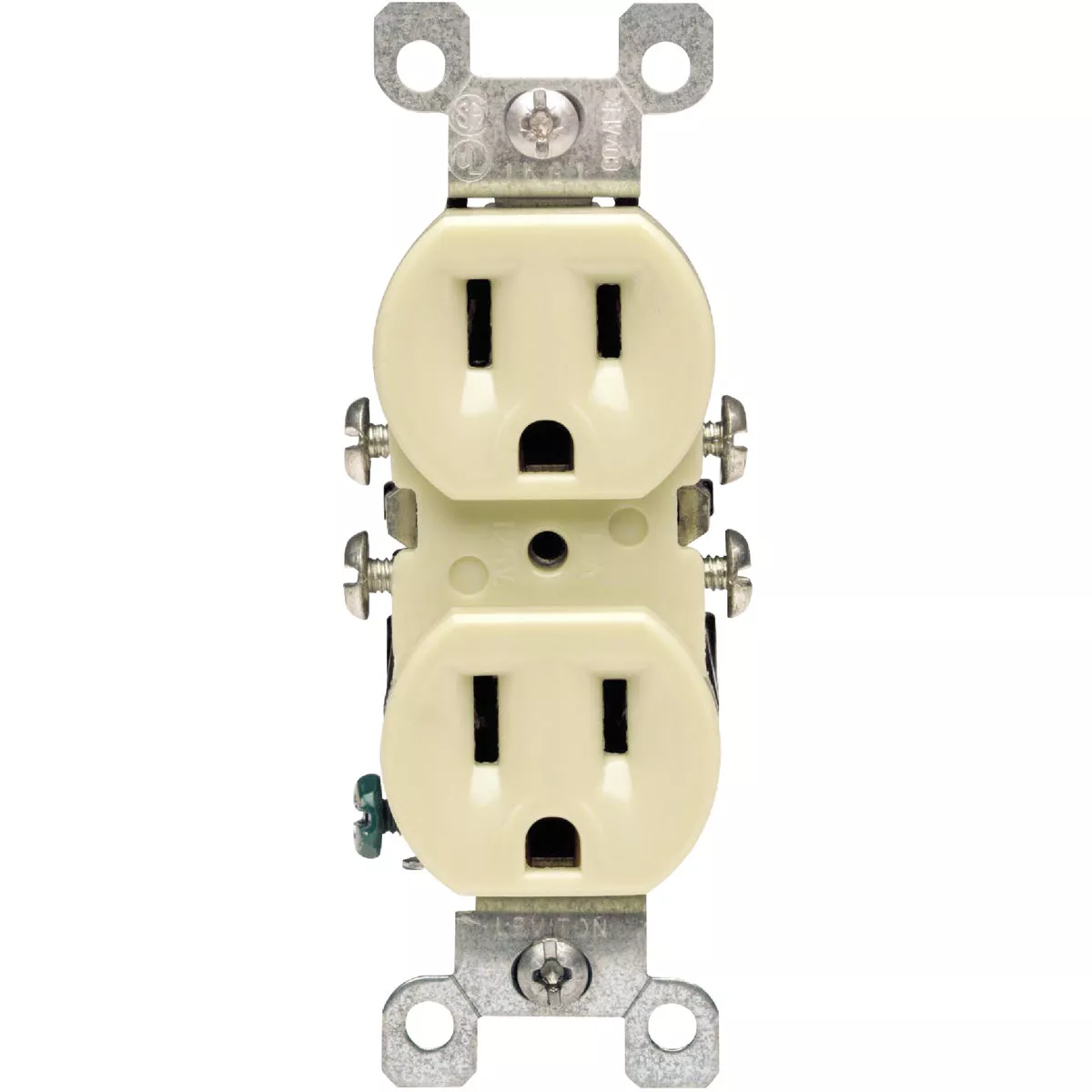 Leviton 15A Ivory Residential Grade 5-15R Copper/Aluminum Duplex Outlet