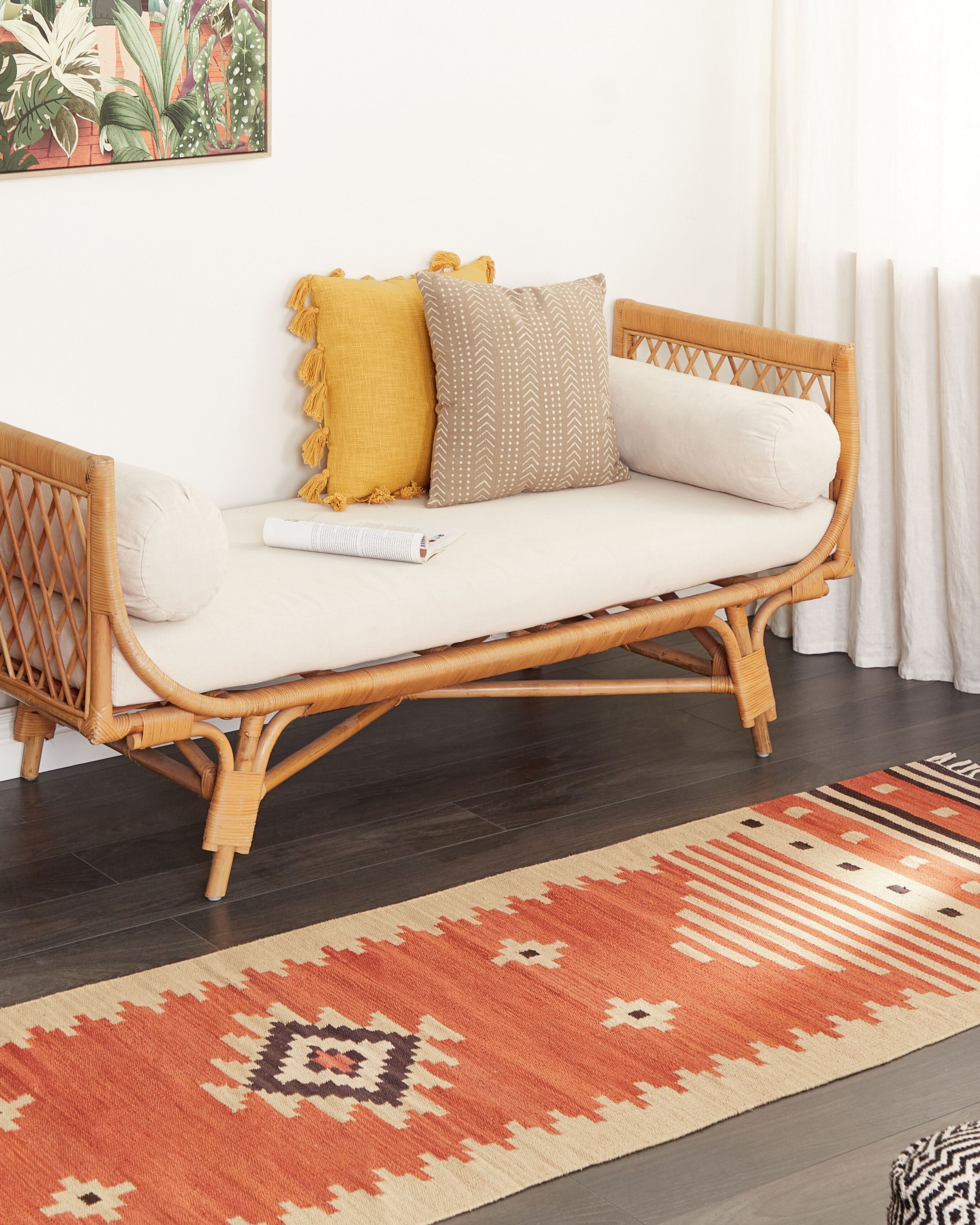 Rug GAVAR Orange 80 x 300 cm Cotton Kilim