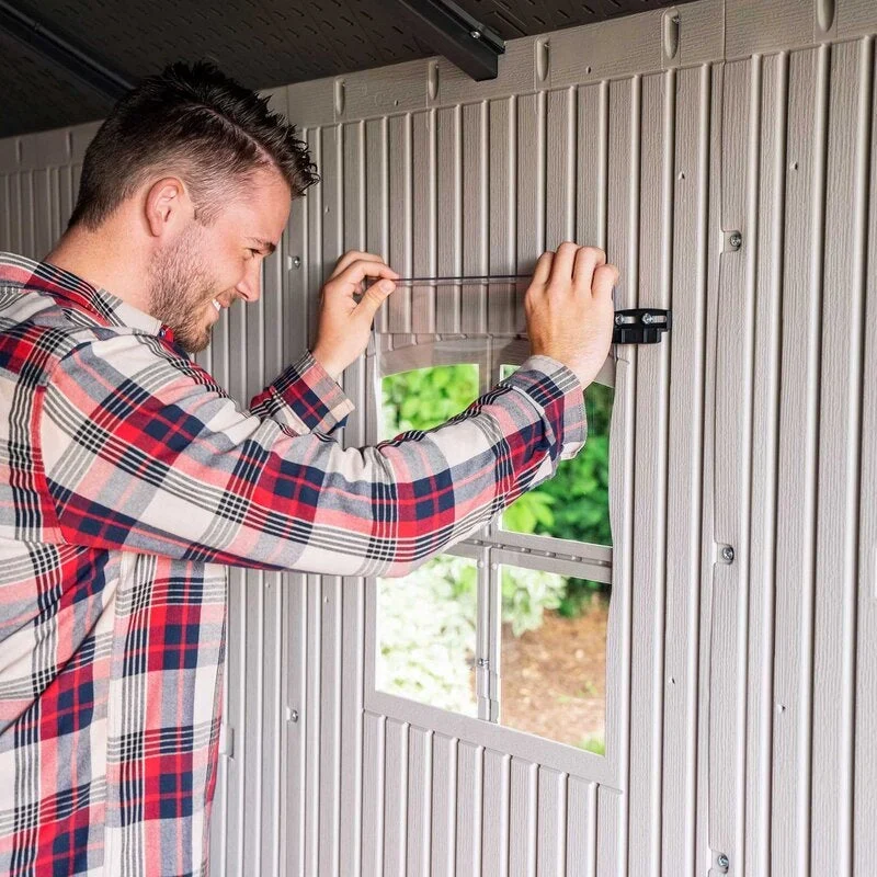 Plastic Storage Shed, 8 ft. W x 12.5 ft. D, Desert Tan And Dark Brown - Image 19 Plastic Storage Shed, 8 ft. W x 12.5 ft. D, Desert Tan And Dark Brown - Image 19