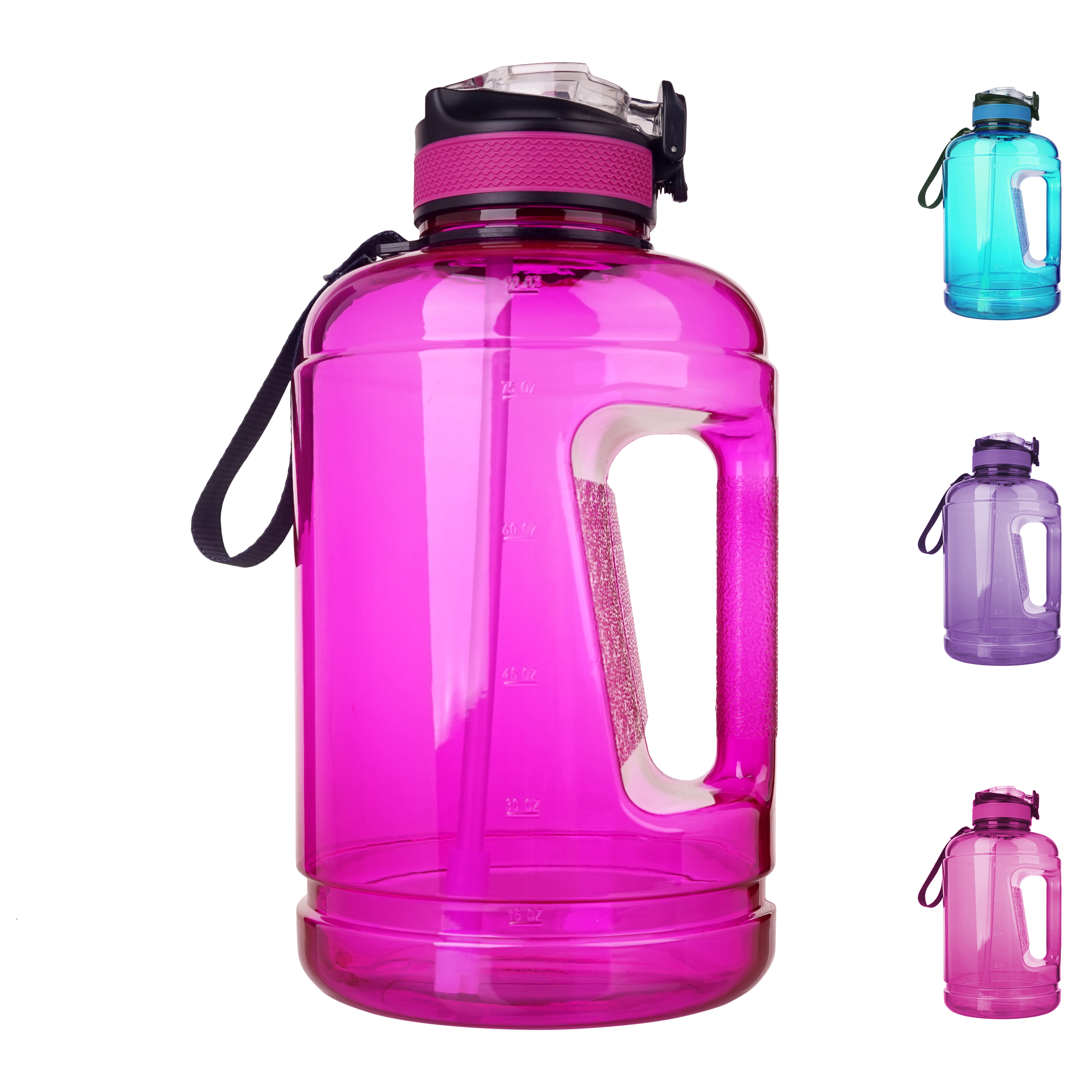 90oz BPA Free Outdoor Gallon Bottle Big Size Custom Logo Gym Straw Water Bottles With Handle