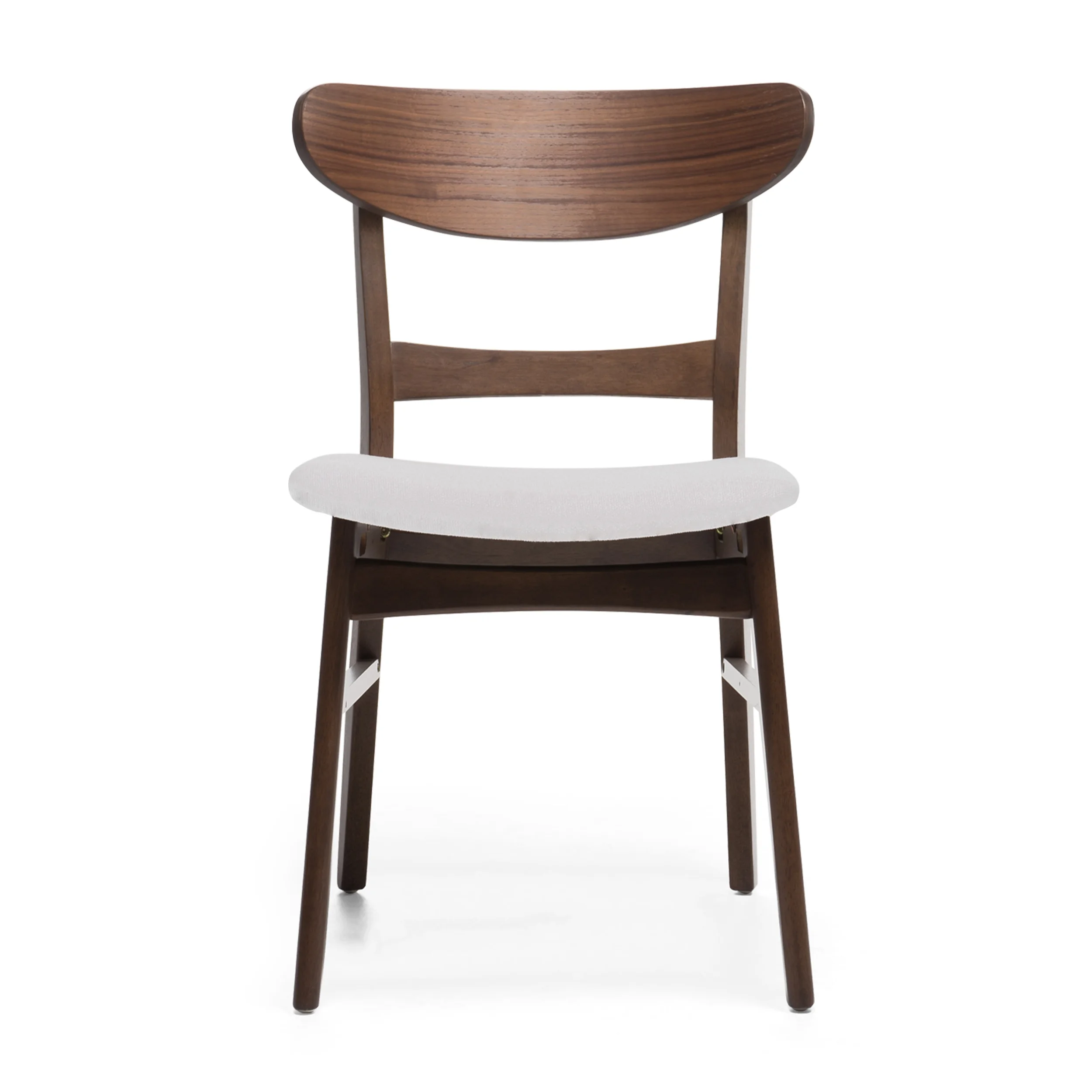 GDFSTUDIO Mid Century Modern Fabric Upholstered Rubberwood Dining Chairs, Set of 2, Dark Gray and Walnut - Image 30