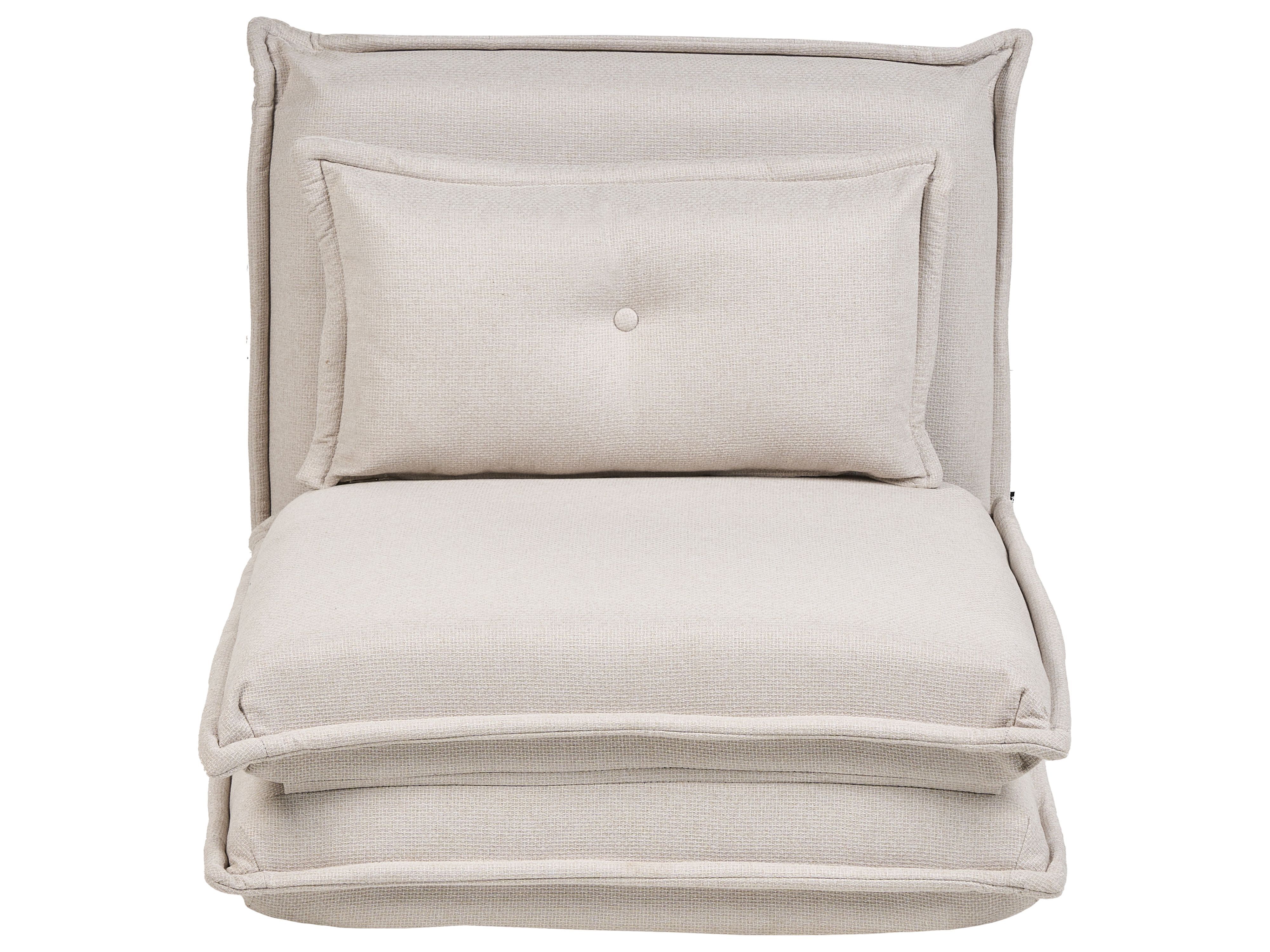 Single Sofa Bed DELLEN Fabric Off-White