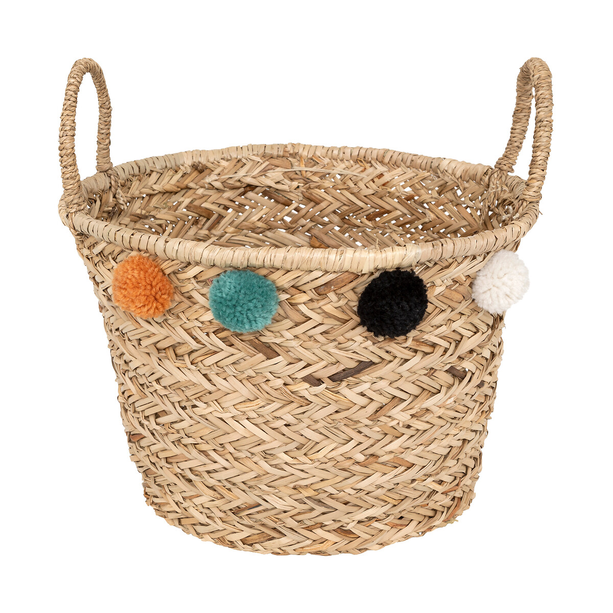 Children's basket with pompons "Livi" Reed, D.41 cm