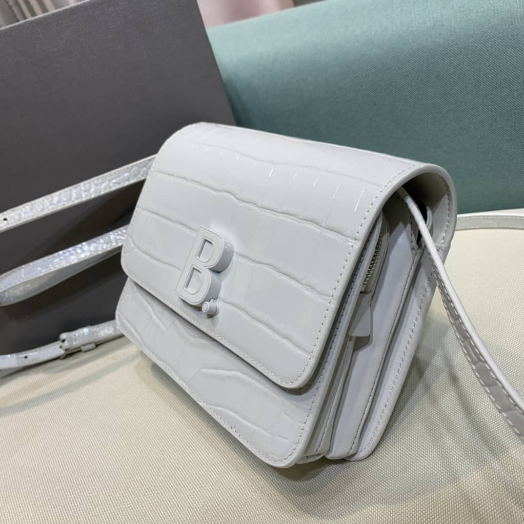 Balenciaga Crocodile Embossed Box Replica Shoulder Bag - Replicaclubs