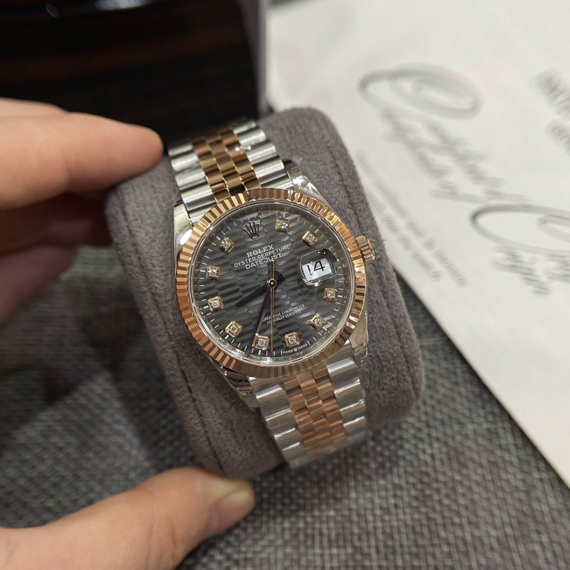 Rolex DateJust 126231 Demi Replica Watch Dark Grey Demi VS Factory 36mm - Elite Watch Atelier