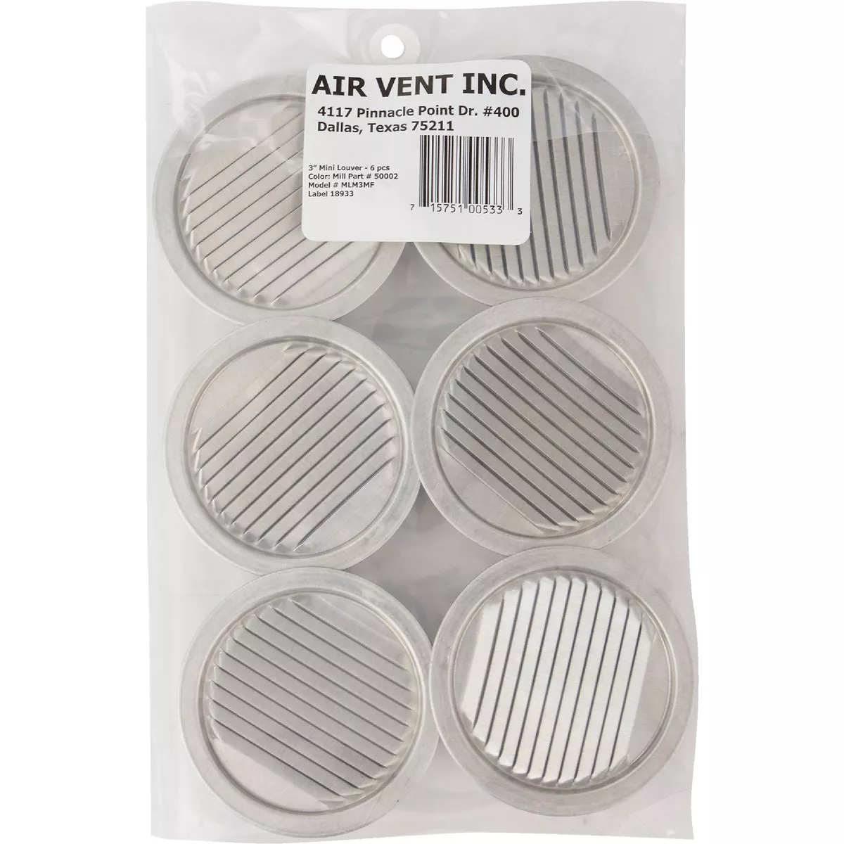 AirVent 3 In. Aluminum Mini Louver Soffit Vent (6 Count)