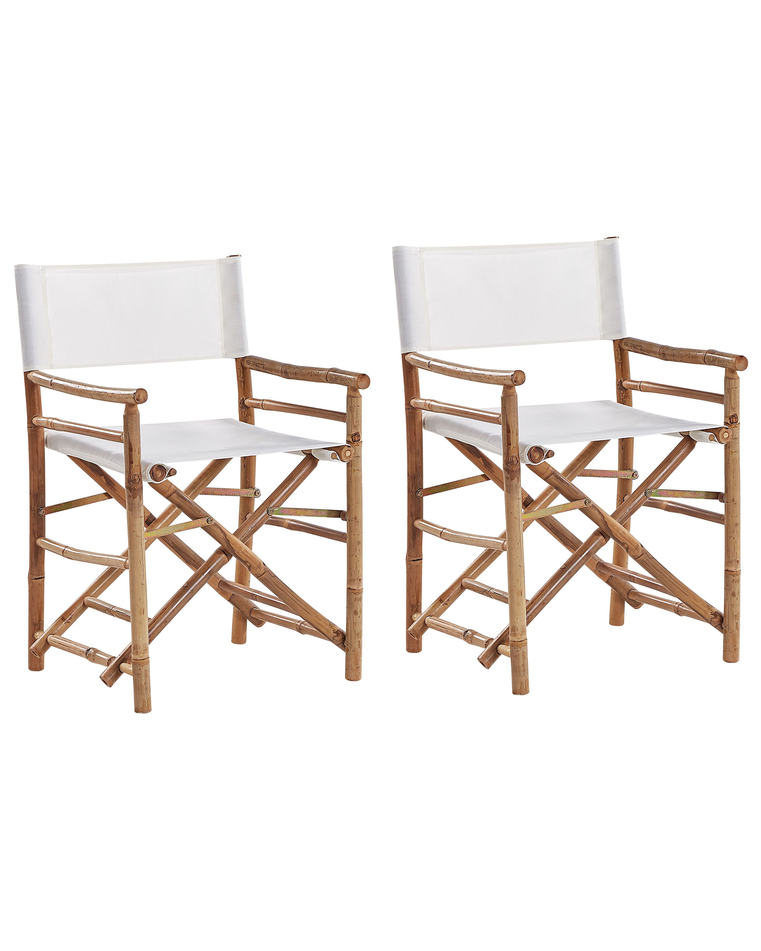 Set of 2 Garden Chairs MOLISE Bamboo Brown