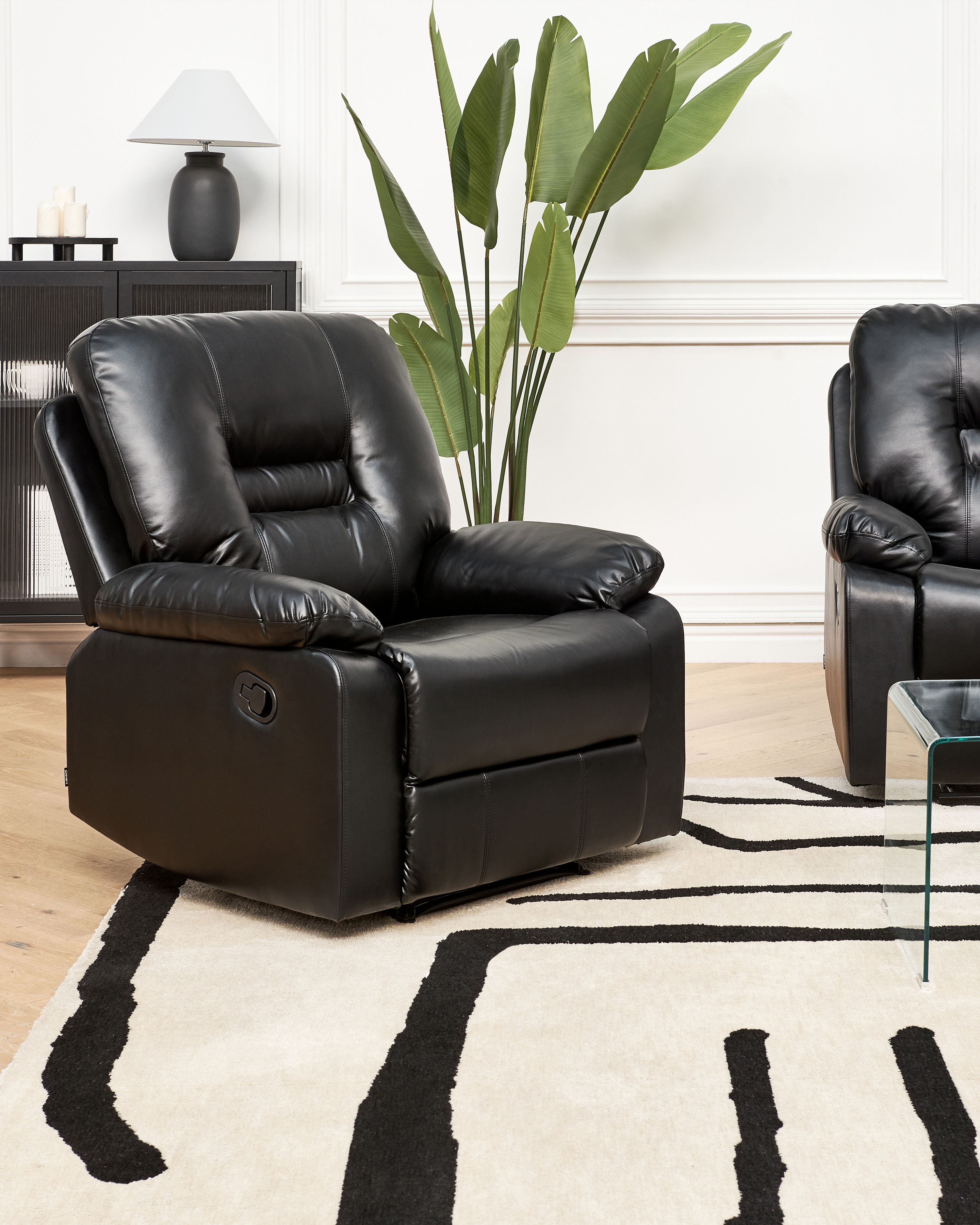 Recliner Chair BERGEN with Footrest Faux Leather Black