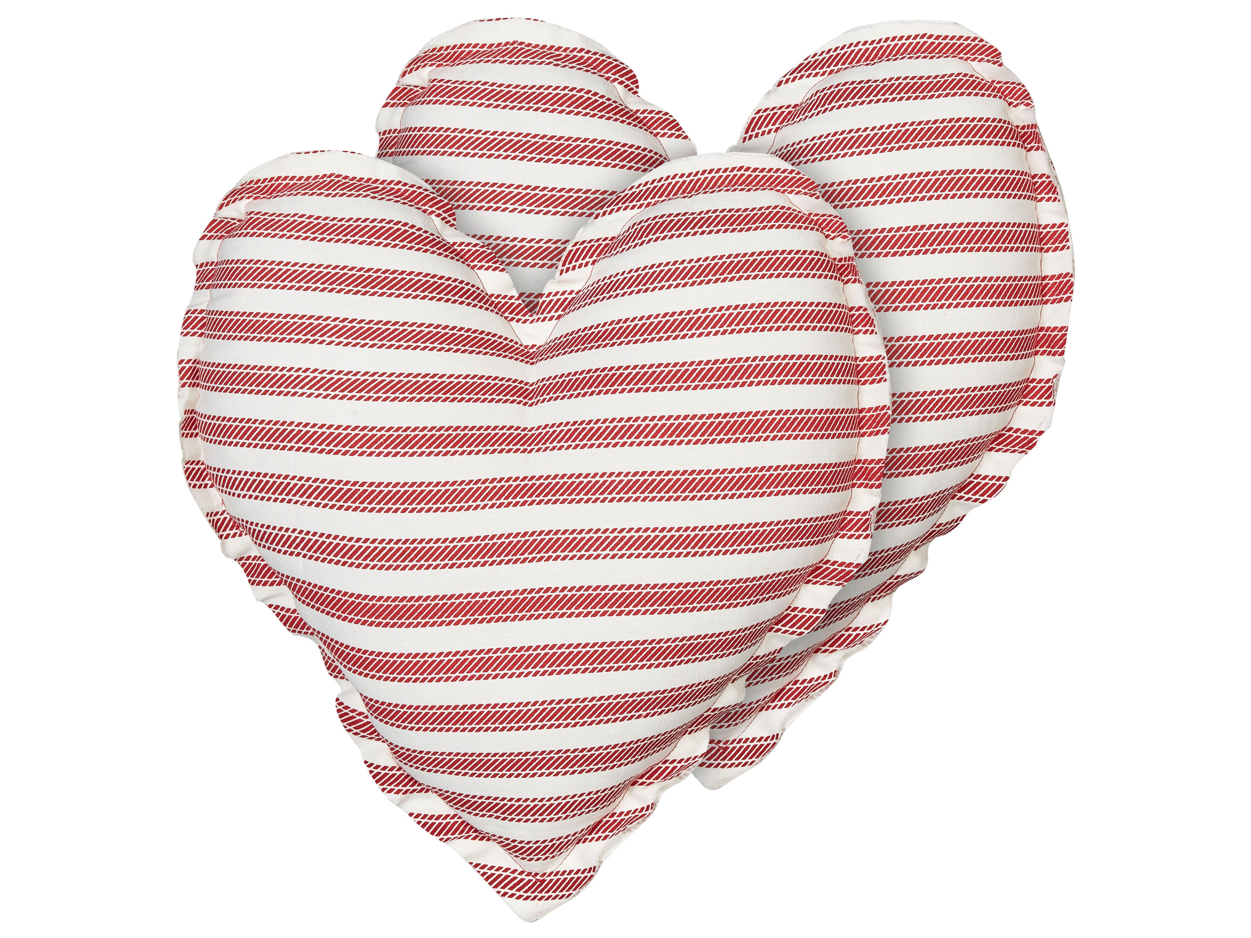 Set of 2 Decorative Cushions RUBIA Cotton 45 x 45 cm Red Striped