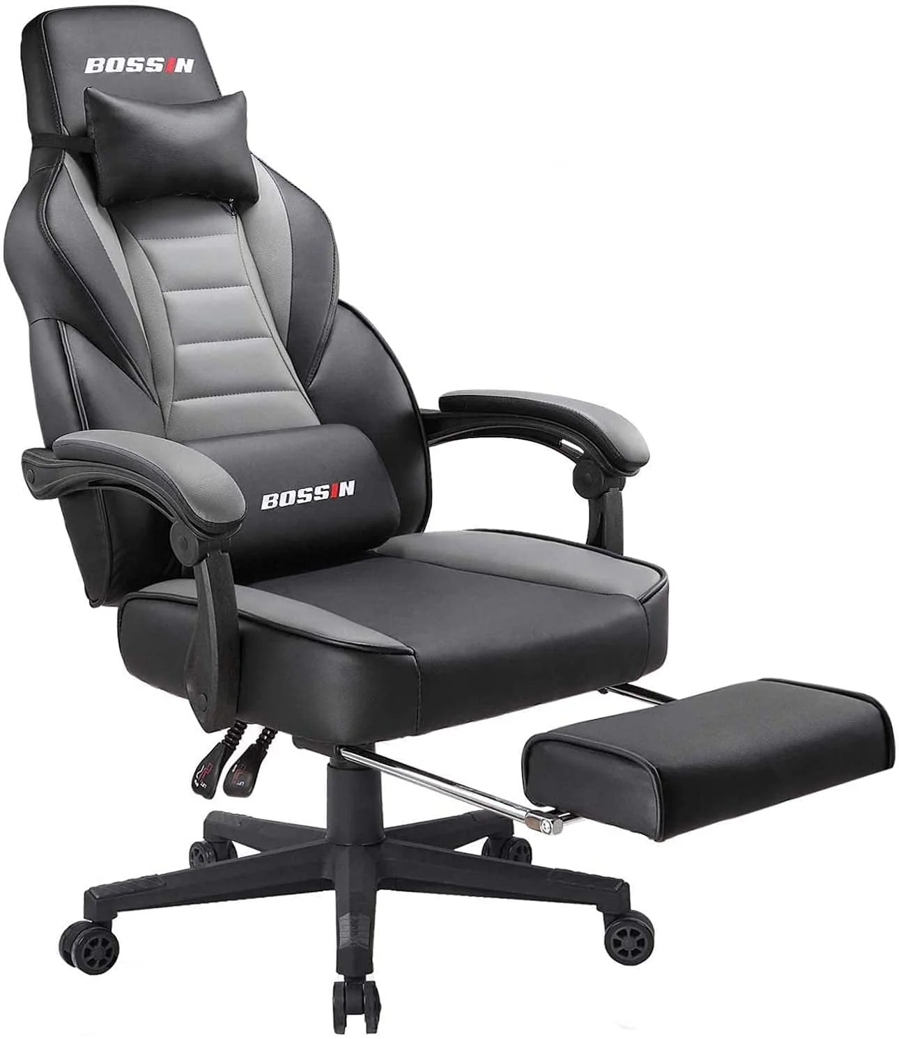 Bossin Gaming Chairs with Footrest,2022 Leather Game Chair for Adults,Big and Tall Gamer Chair with Headrest and Lumbar Support - Image 2