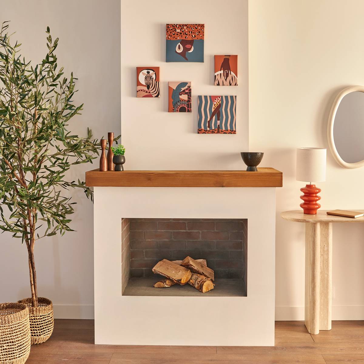 Printed Canvas "Cynthia" Multicolor, 25x25 cm