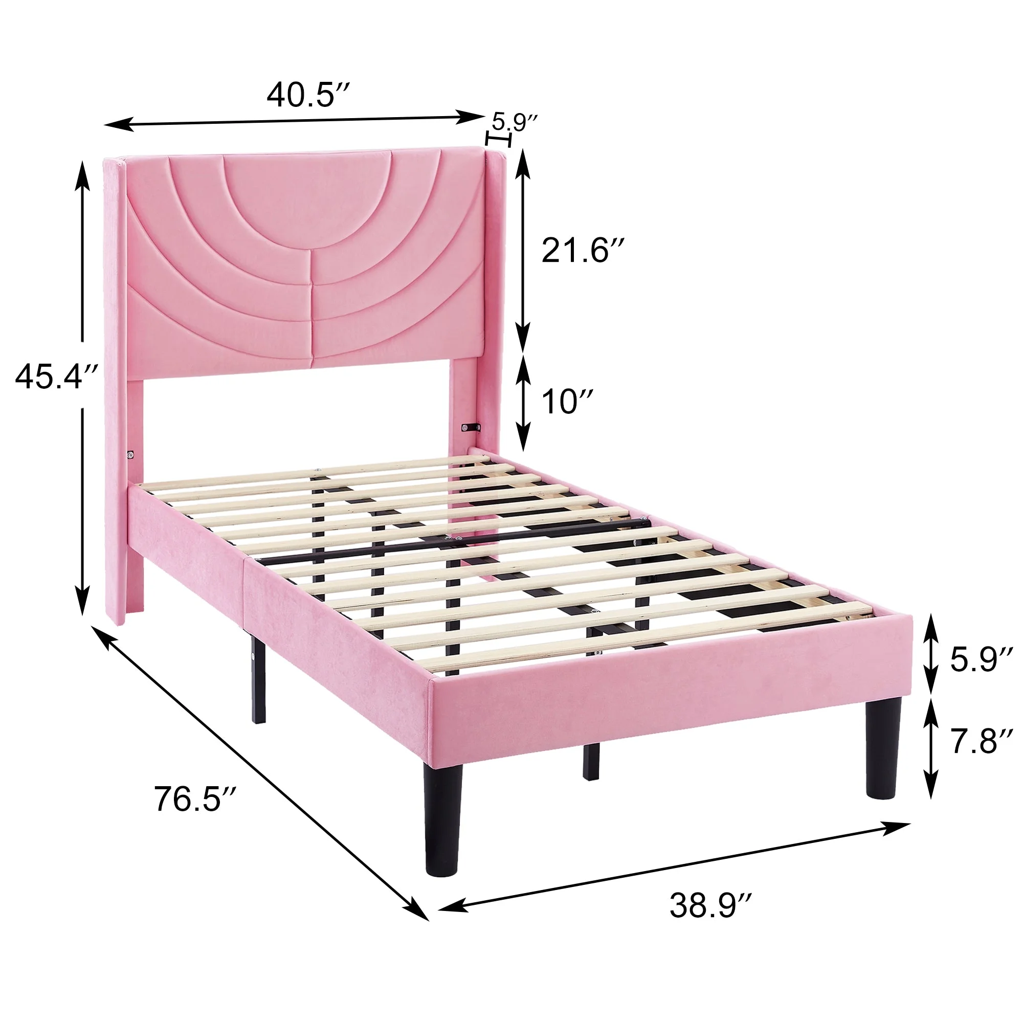 VECELO Set of 2 Twin Bed Frames, Modern Upholstered Platform Bed Frame with Tufted Headboard, No Box Spring Needed, Dark Green - Image 35