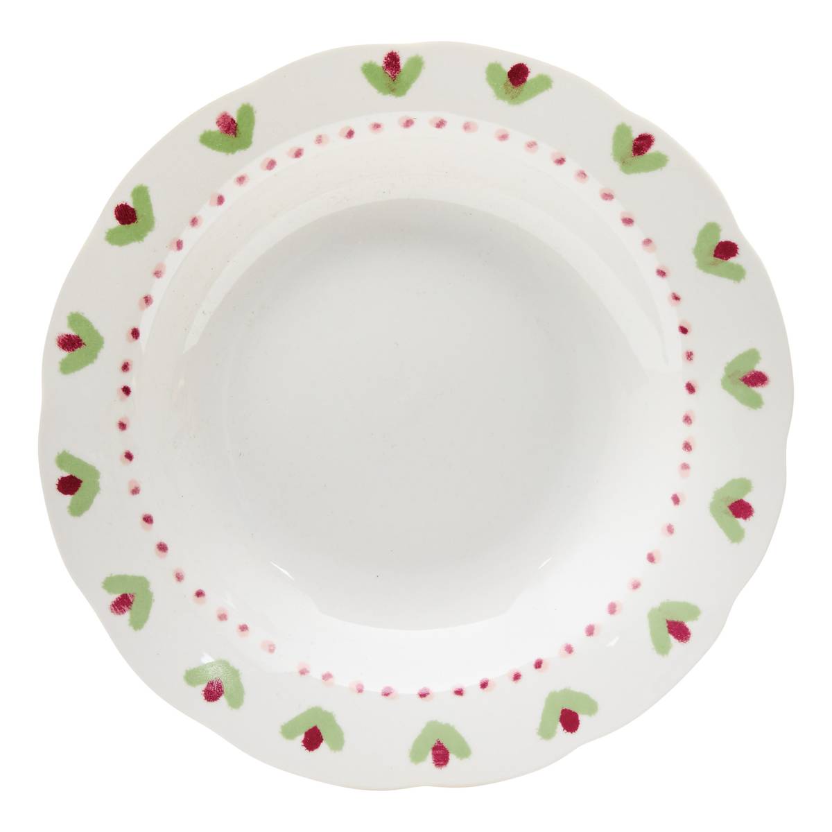 Set of 6 soup plates "Fleur De Rose" porcelain, D.23 cm